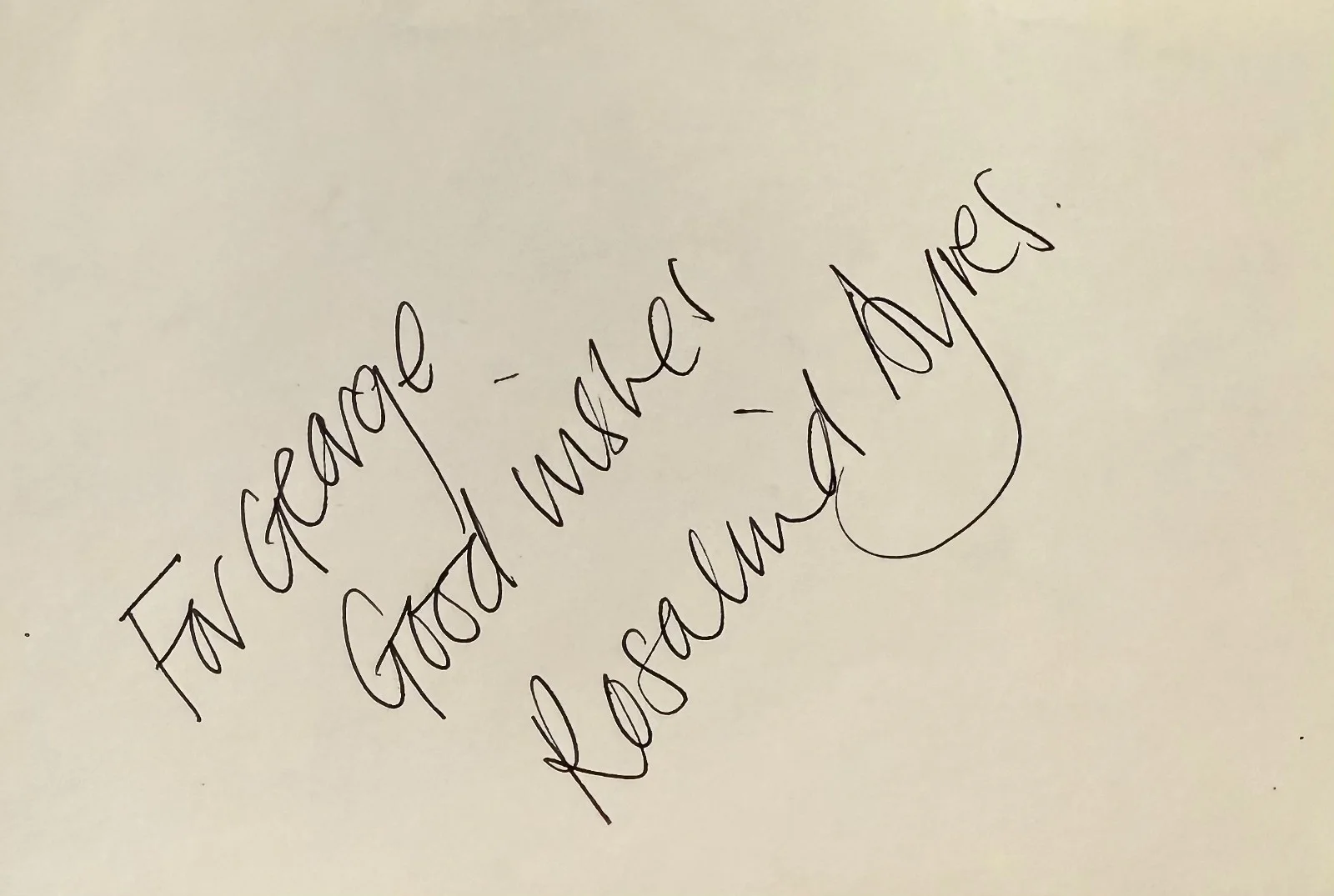 Rosalind Ayres — ROSALIND AYRES Autograph Signed 4"x 6" INDEX CARD From Beyond the Grave TITANIC, image 3