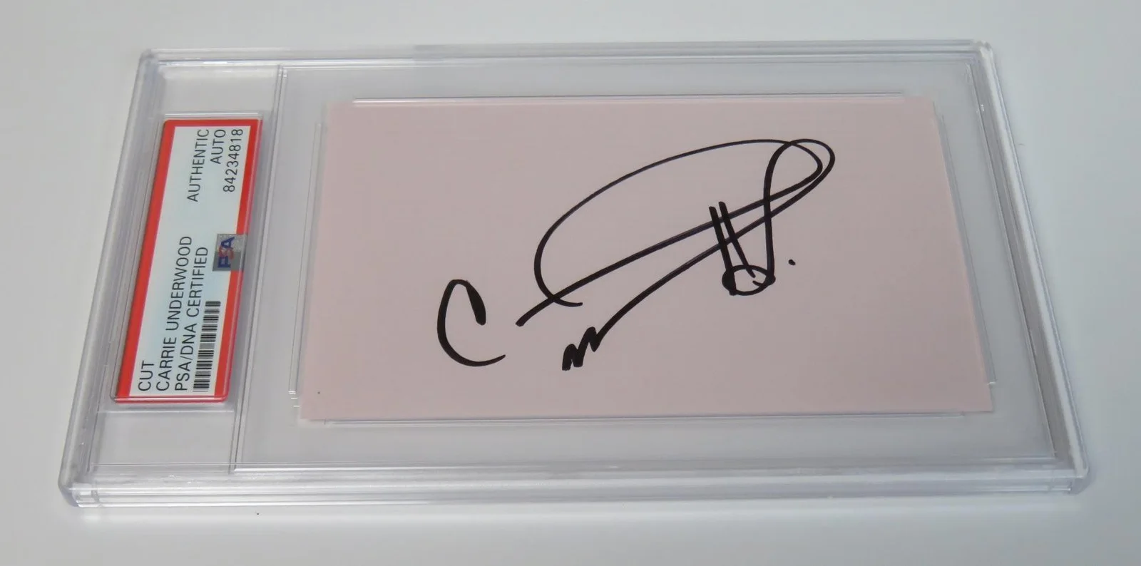 CARRIE UNDERWOOD Signed Autograph Auto 3x5 Index Card Cut Slab PSA JSA, изображение 3