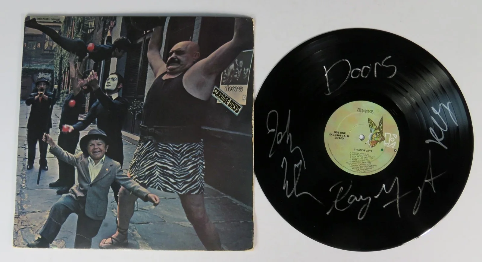THE DOORS Signed Autograph Auto "Strange Days" Album Vinyl Record LP by 3 JSA, image 2