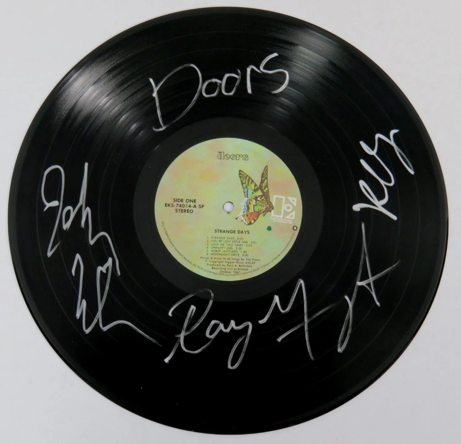 THE DOORS Signed Autograph Auto "Strange Days" Album Vinyl Record LP by 3 JSA, image 3