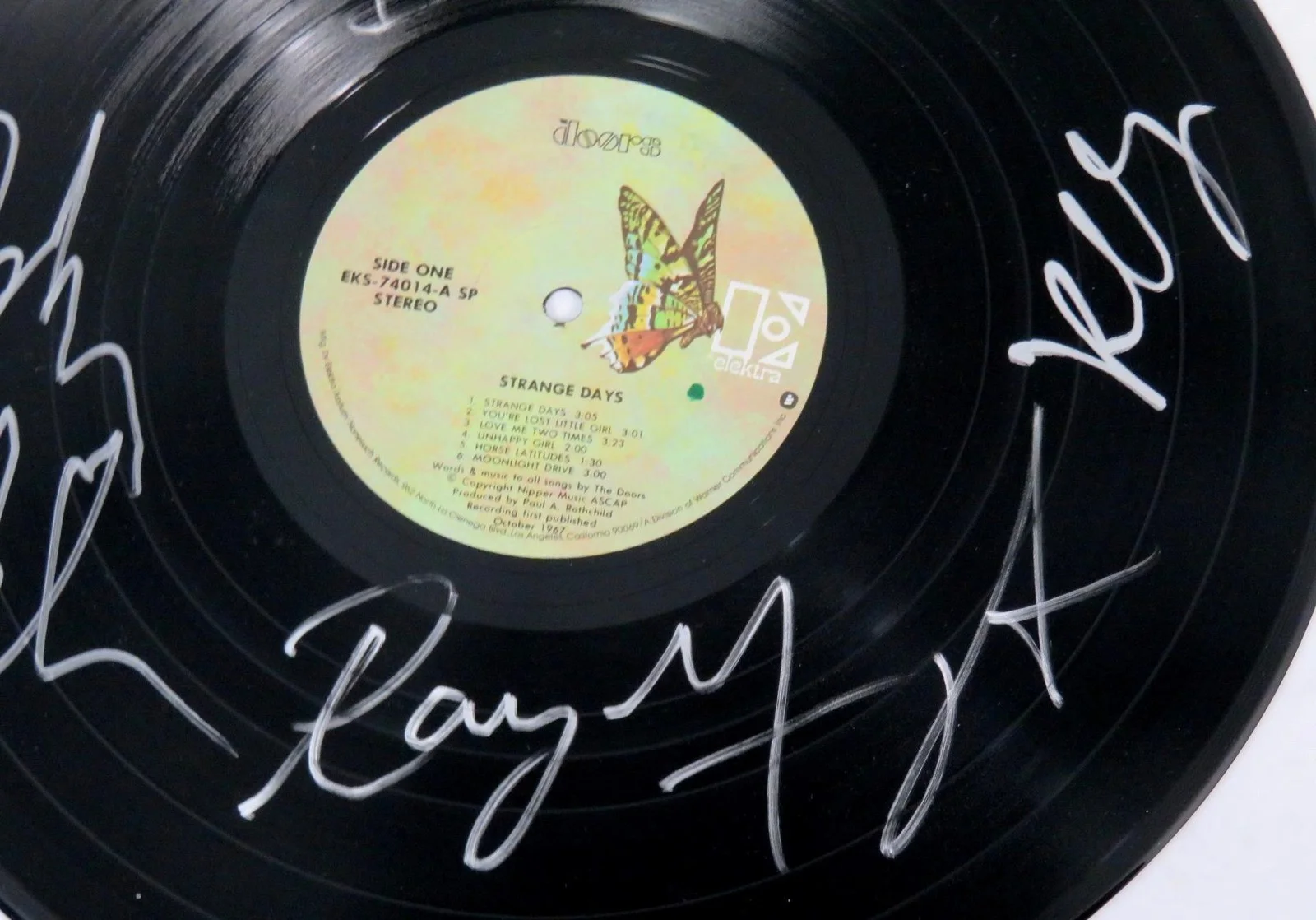 THE DOORS Signed Autograph Auto "Strange Days" Album Vinyl Record LP by 3 JSA, image 5