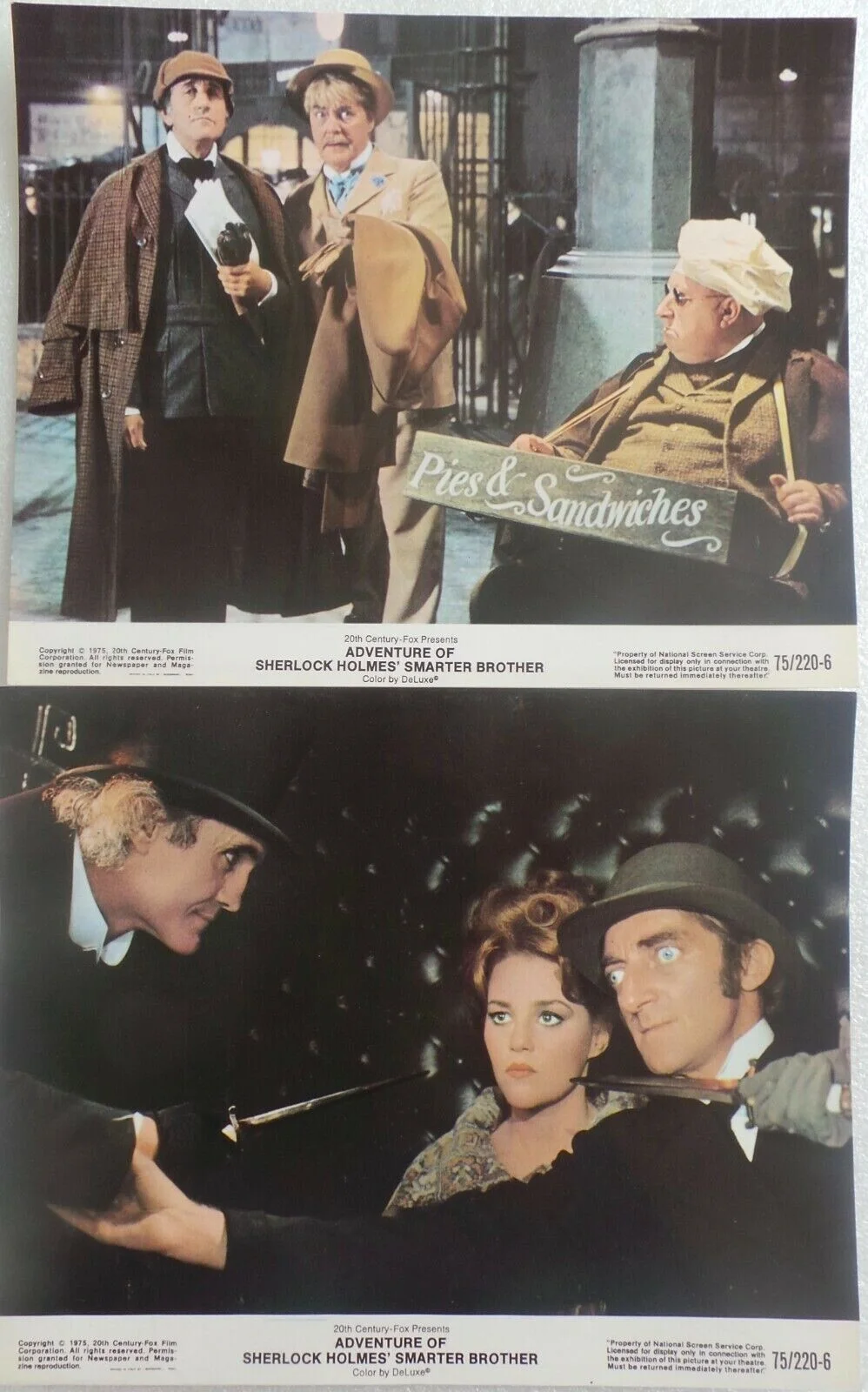 1975 LOBBY CARD SET 10" x 8" - SHERLOCK HOLMES SMARTER BROTHER - Gene Wilder, изображение 2
