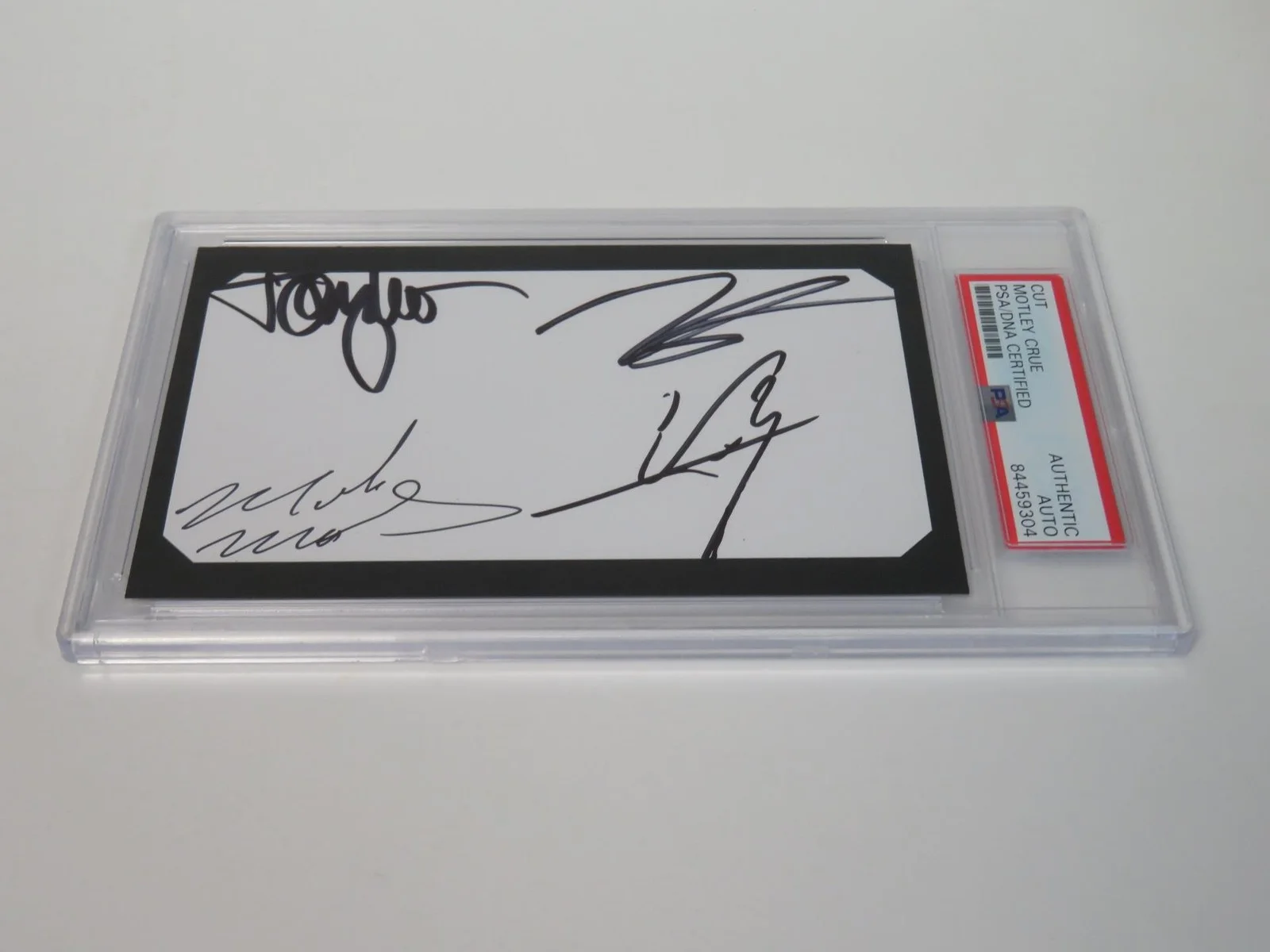 MOTLEY CRUE Signed Autograph Auto 3x5 Index Card Cut by All 4 Slab PSA JSA, изображение 3