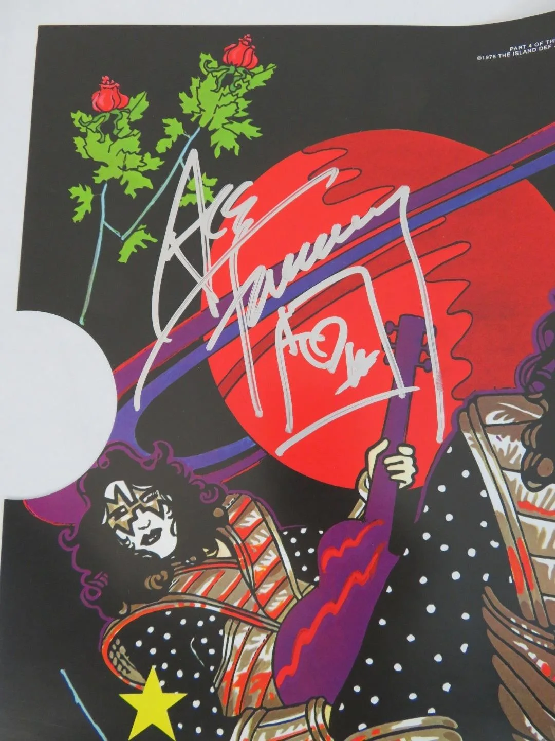 Ace Frehley KISS Signed Autograph Auto 17x22 1978 Solo Mural Insert Poster JSA, изображение 2