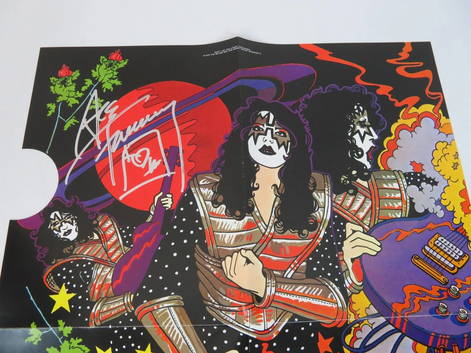 Ace Frehley KISS Signed Autograph Auto 17x22 1978 Solo Mural Insert Poster JSA, изображение 3