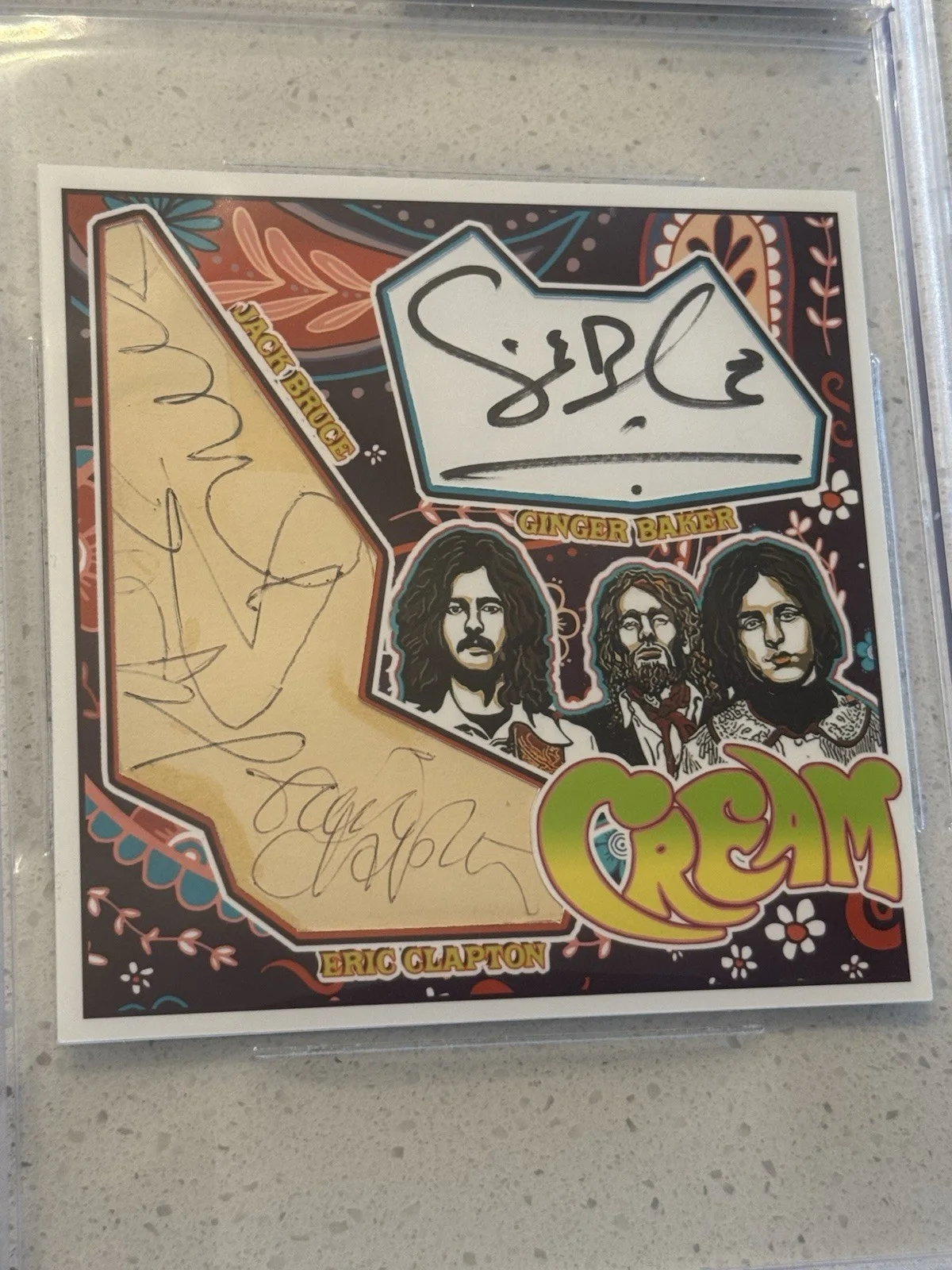 CREAM - Clapton / Bruce / Baker - Signed Cuts Custom Card Beckett Authentic Auto, image 2
