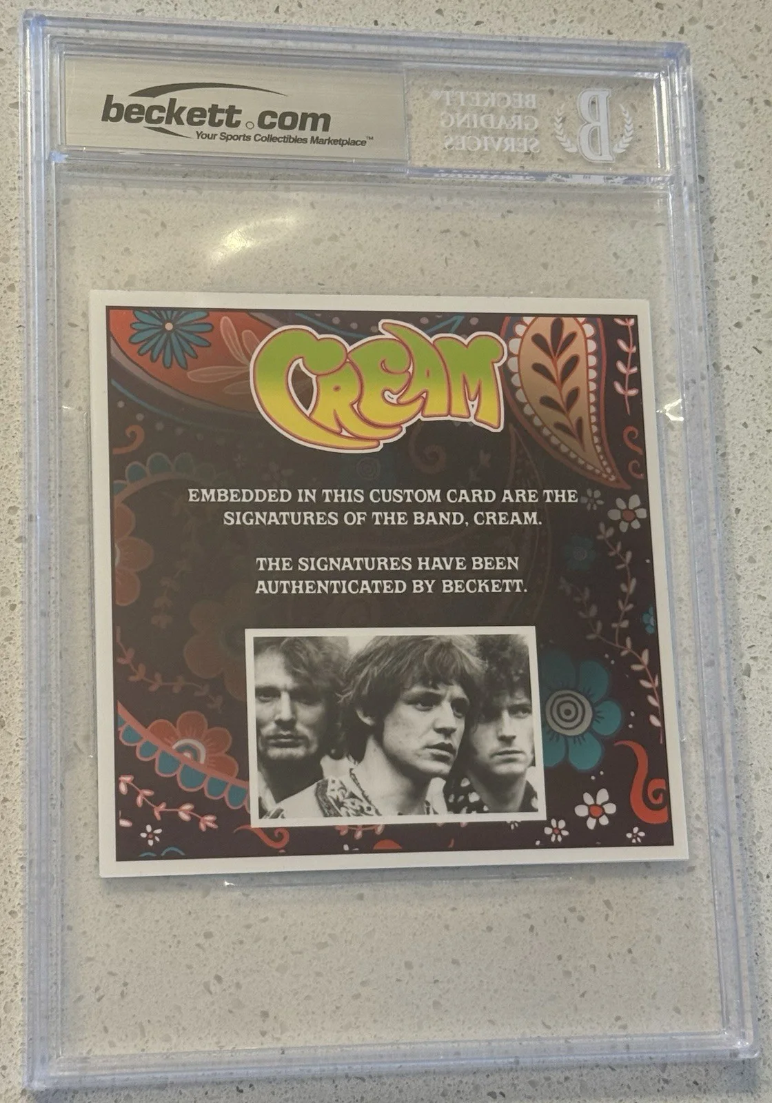 CREAM - Clapton / Bruce / Baker - Signed Cuts Custom Card Beckett Authentic Auto, image 3