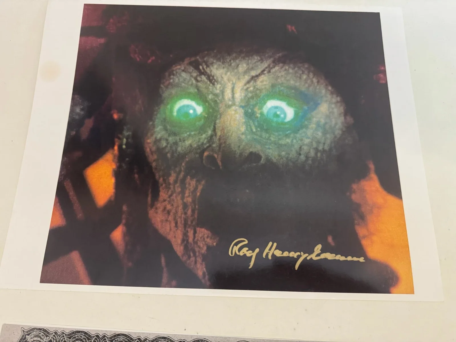 SIGNED! 2002 RAY HARRYHAUSEN high quality MEDUSA photo COA CLASH of the TITANS, изображение 2