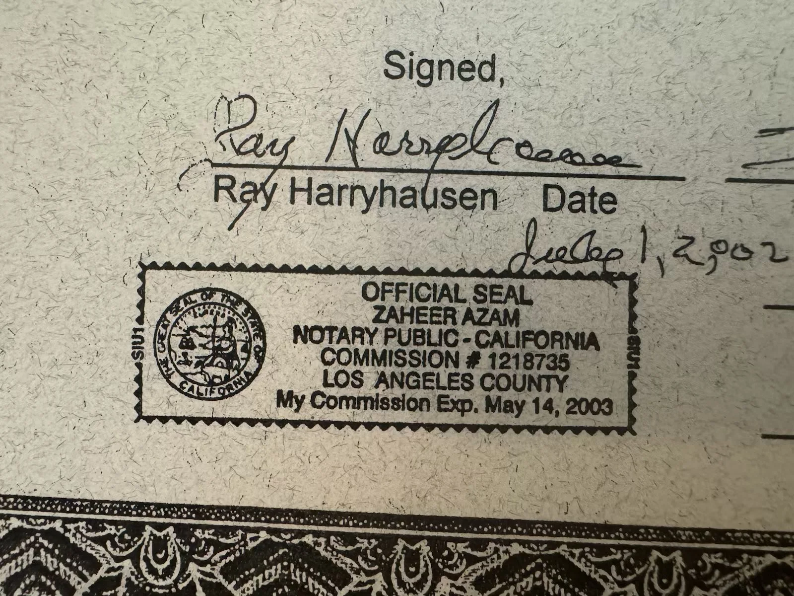 SIGNED! 2002 RAY HARRYHAUSEN high quality MEDUSA photo COA CLASH of the TITANS, изображение 5
