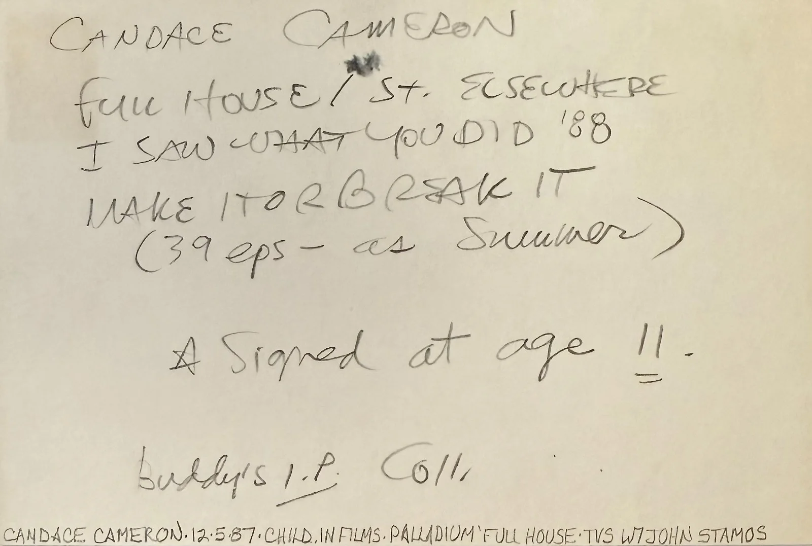 Candace Cameron — CANDACE CAMERON Signed Autograph 4x6 INDEX CARD Growing Pains FULL HOUSE AGE 11, изображение 4