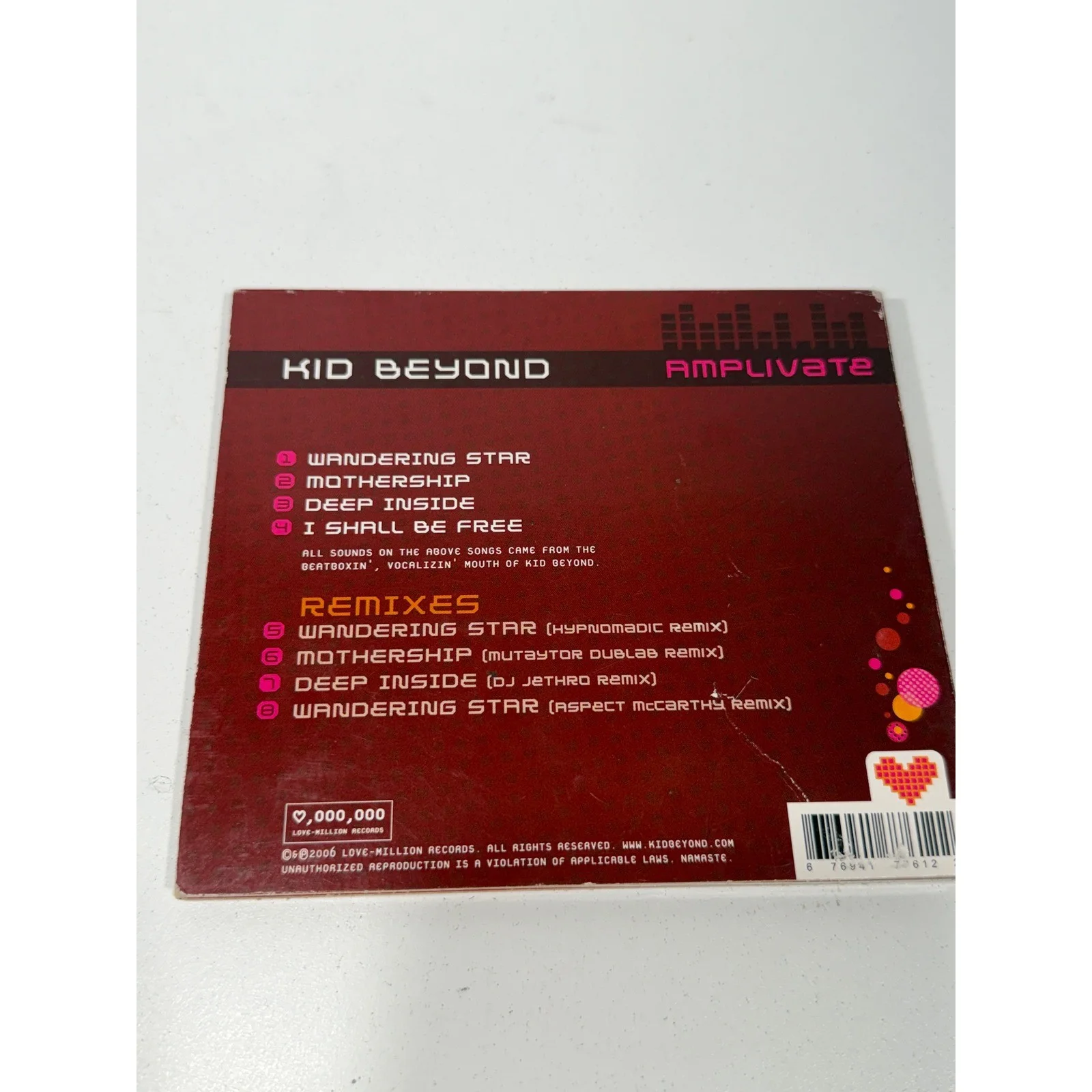Kid Beyond Amplivate CD Signed Autographed 2006 Beatbox Electronic Love-Million, image 4