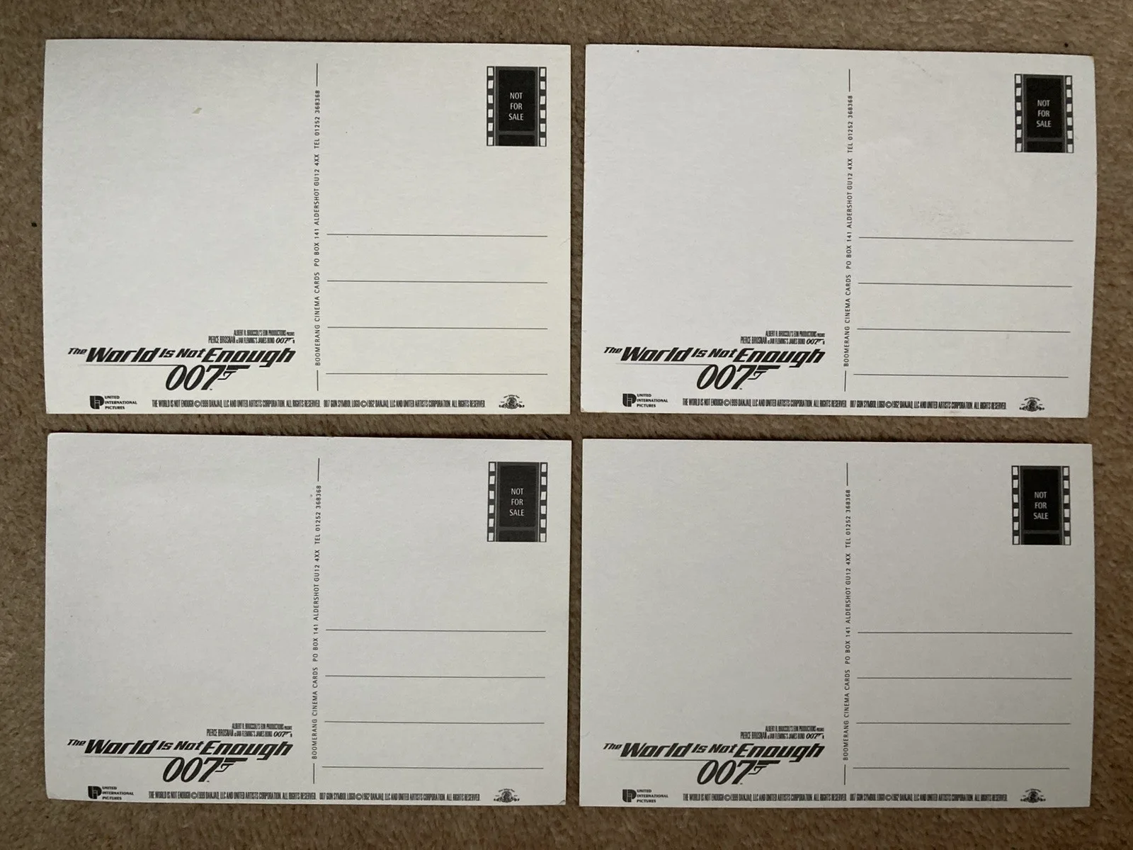 JAMES BOND 007 The World is Not Enough Set of 4 official Postcards, image 3
