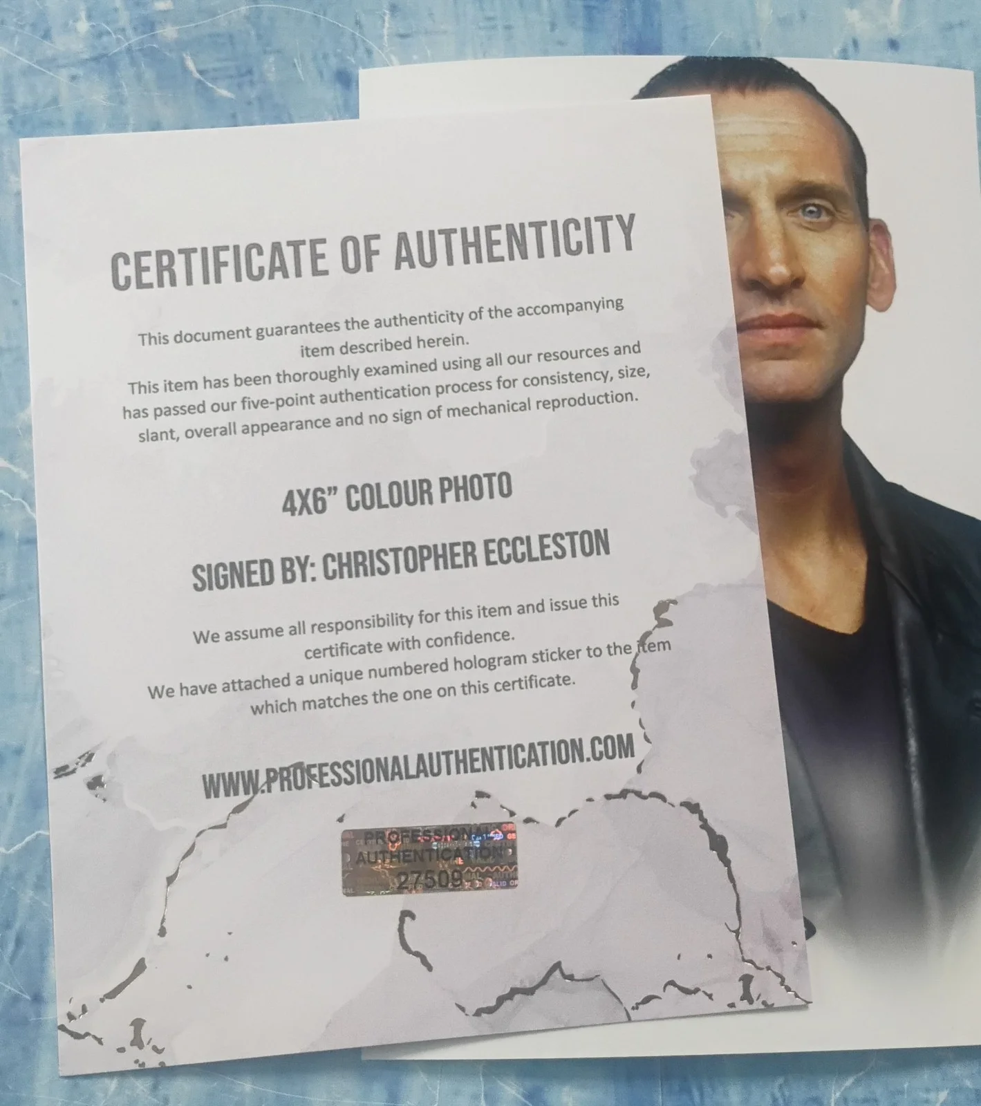 Christopher Eccleston Hand Signed Photo COA Doctor Who NO US TARIFFS, image 4