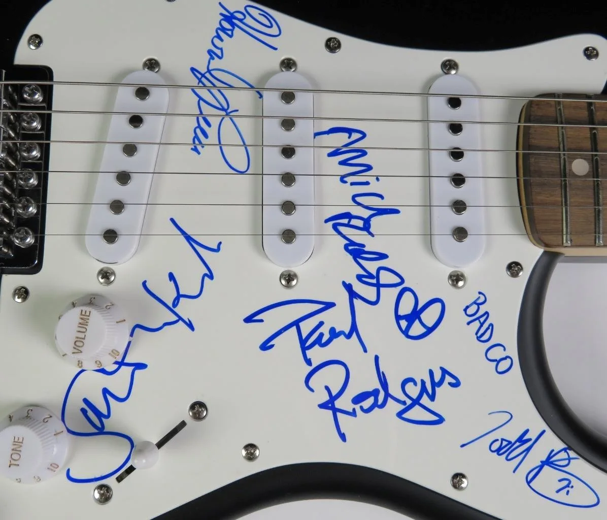 Paul Rodgers BAD COMPANY Signed Autograph Auto Guitar by 5 JSA, image 3