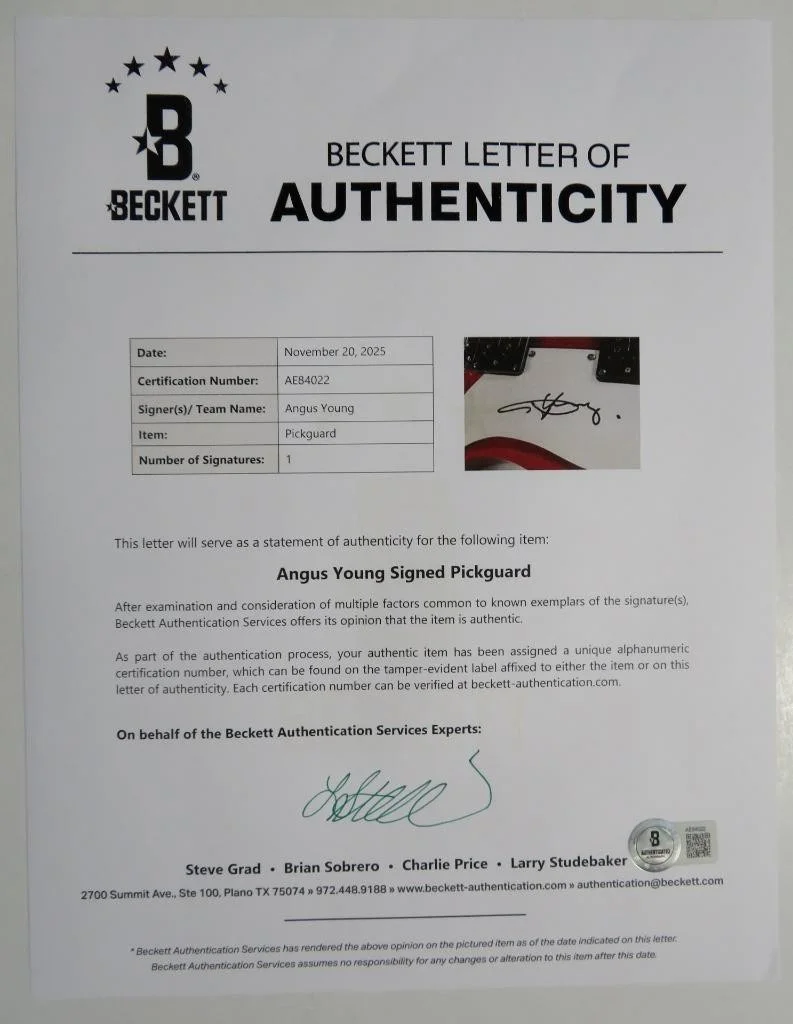 Angus Young AC/DC Signed Autograph Auto Epiphone SG Guitar JSA BAS, image 4