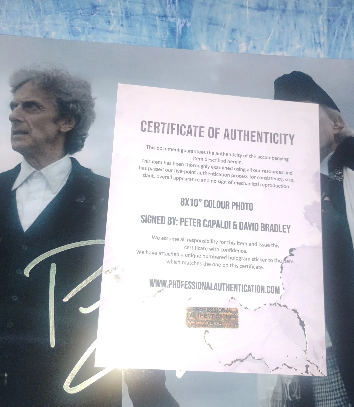 Peter Capaldi & David Bradley Hand Signed Photo COA Doctor Who NO US TARIFFS, image 5