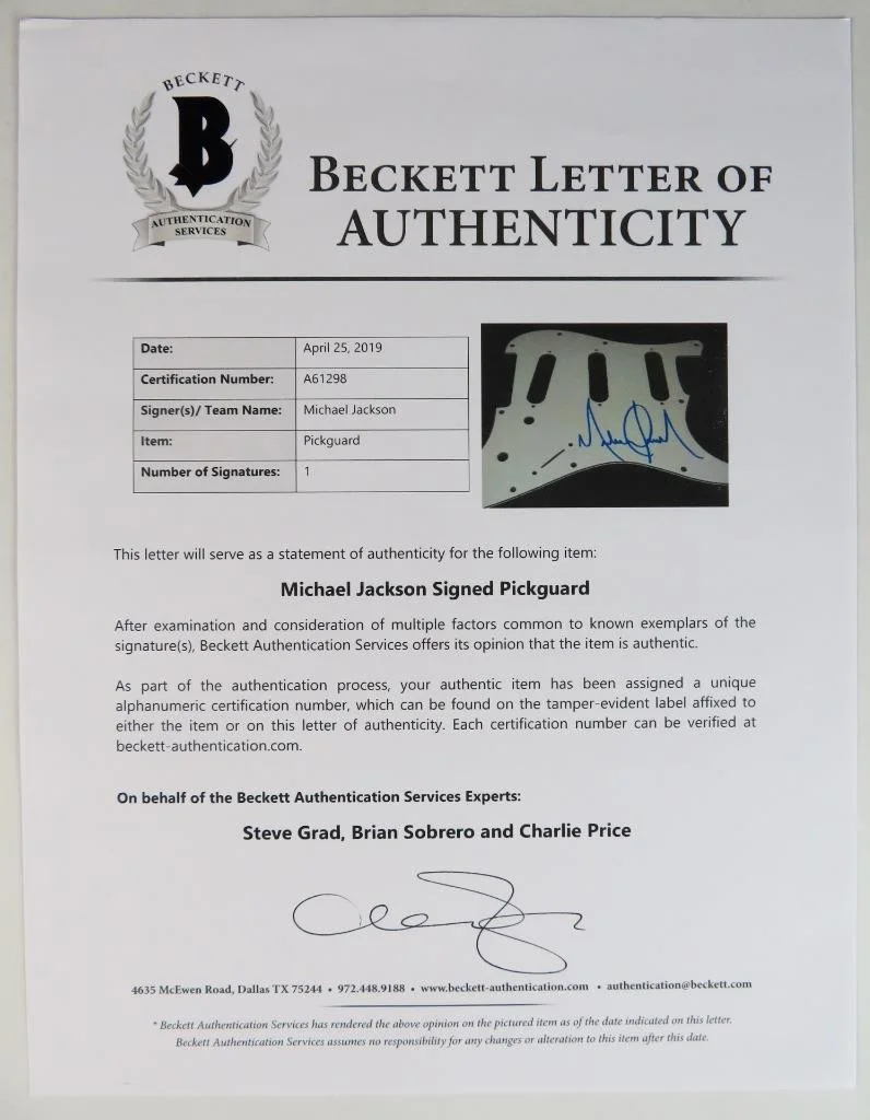 MICHAEL JACKSON Signed Autograph Auto Guitar JSA BAS, image 2