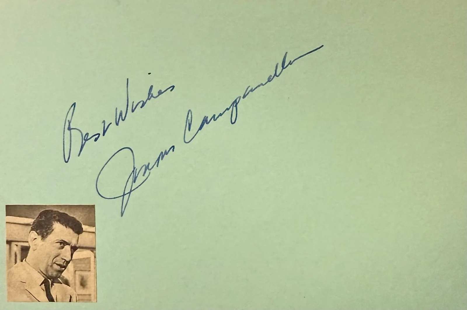 Joseph Campanella — JOSEPH CAMPANELLA Signed Autograph 4"x 6" INDEX CARD Hangar 18 Last Call MANNIX, изображение 3