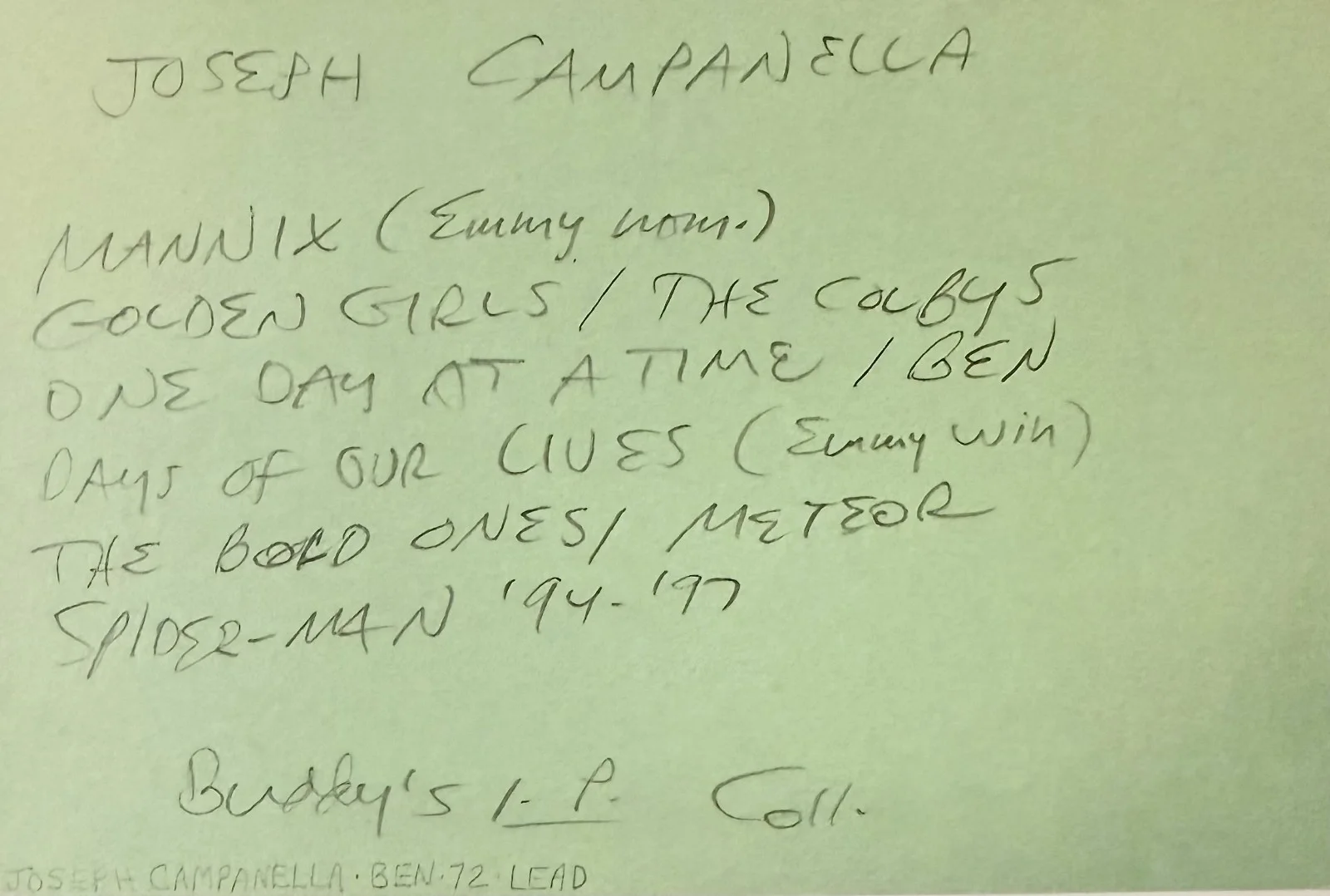Joseph Campanella — JOSEPH CAMPANELLA Signed Autograph 4"x 6" INDEX CARD Hangar 18 Last Call MANNIX, изображение 4