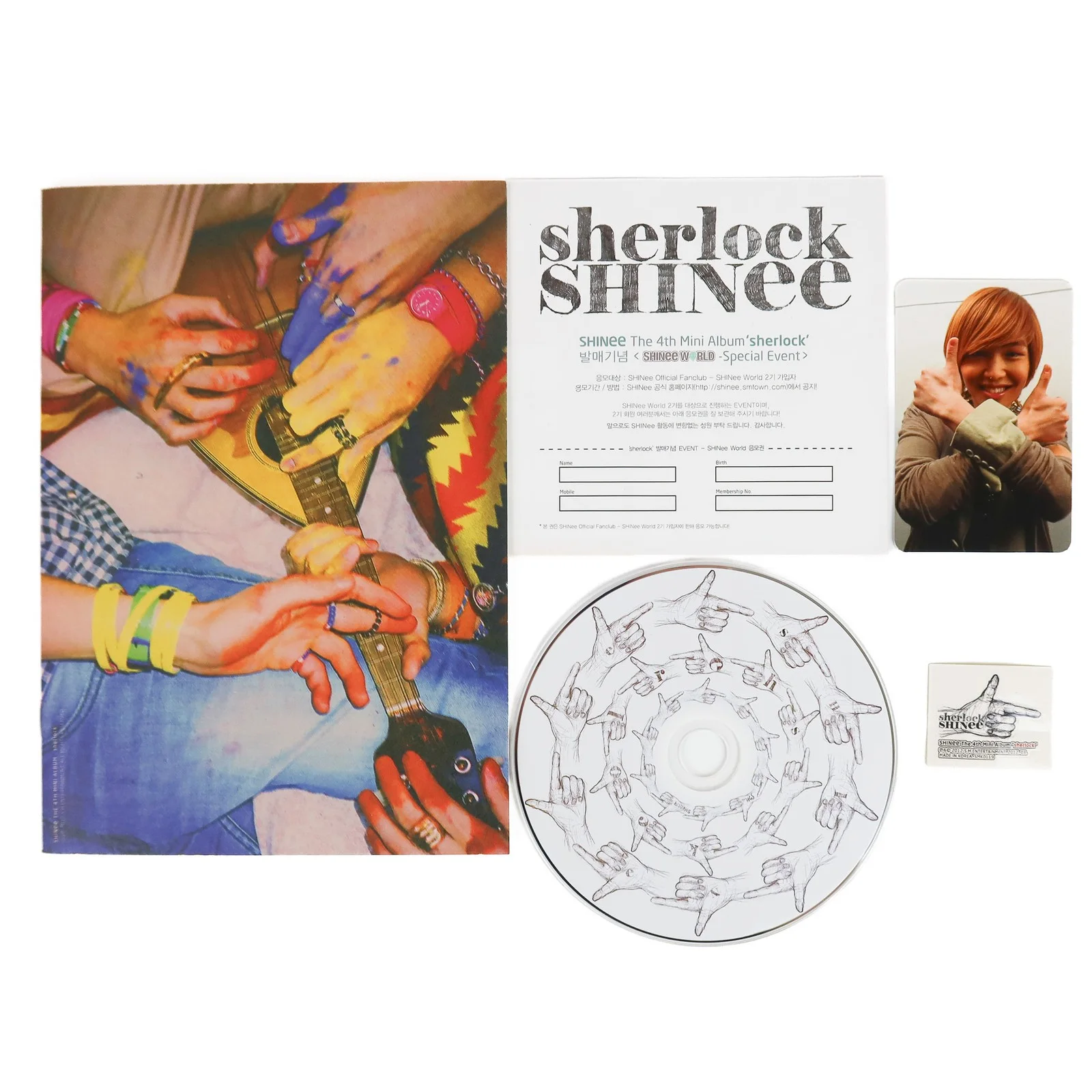 Shinee - Sherlock The 4th Mini Album Signed CD Album Promo 2012, изображение 4