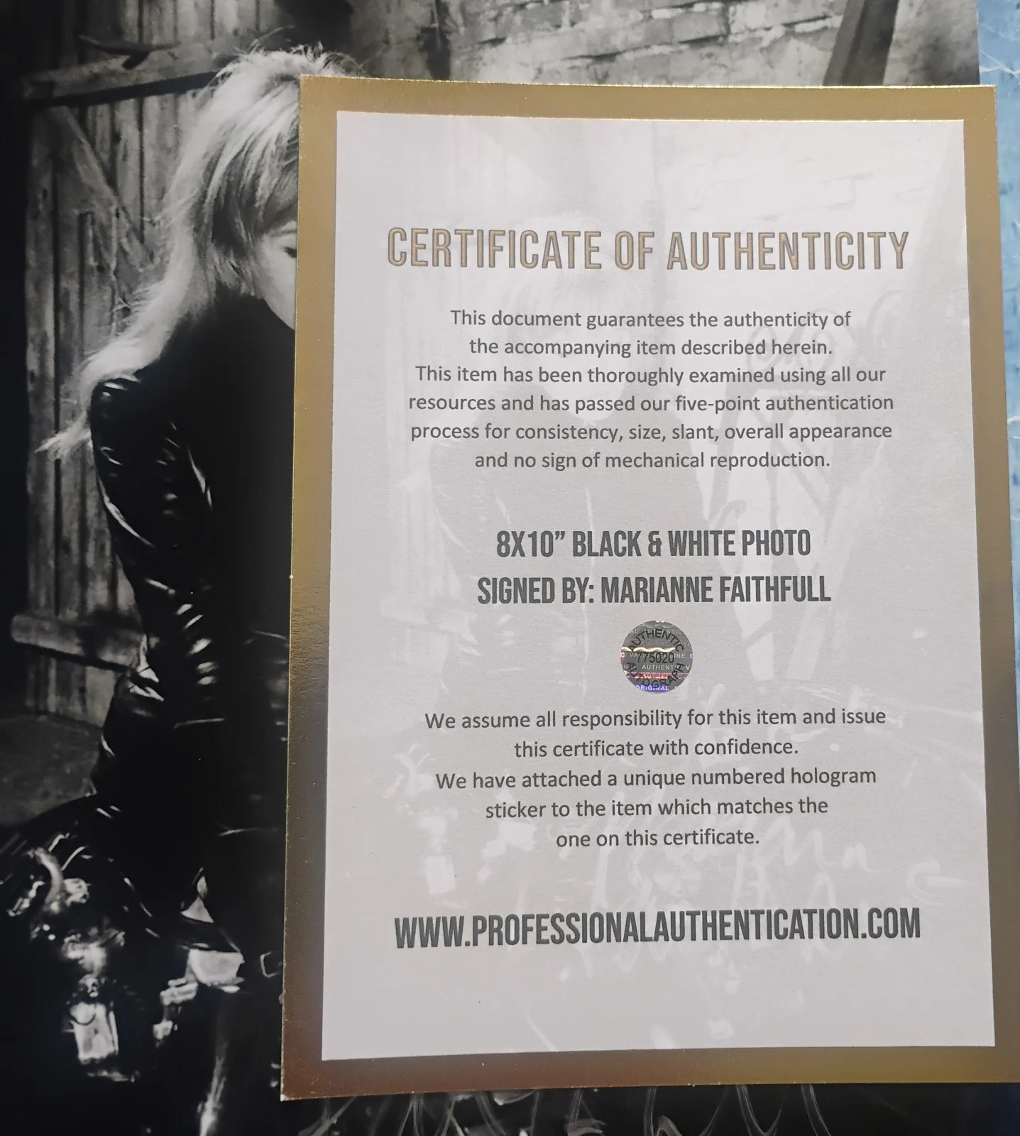 Marianne Faithfull Hand Signed 8x10 Photo COA - NO TARIFFS, image 4