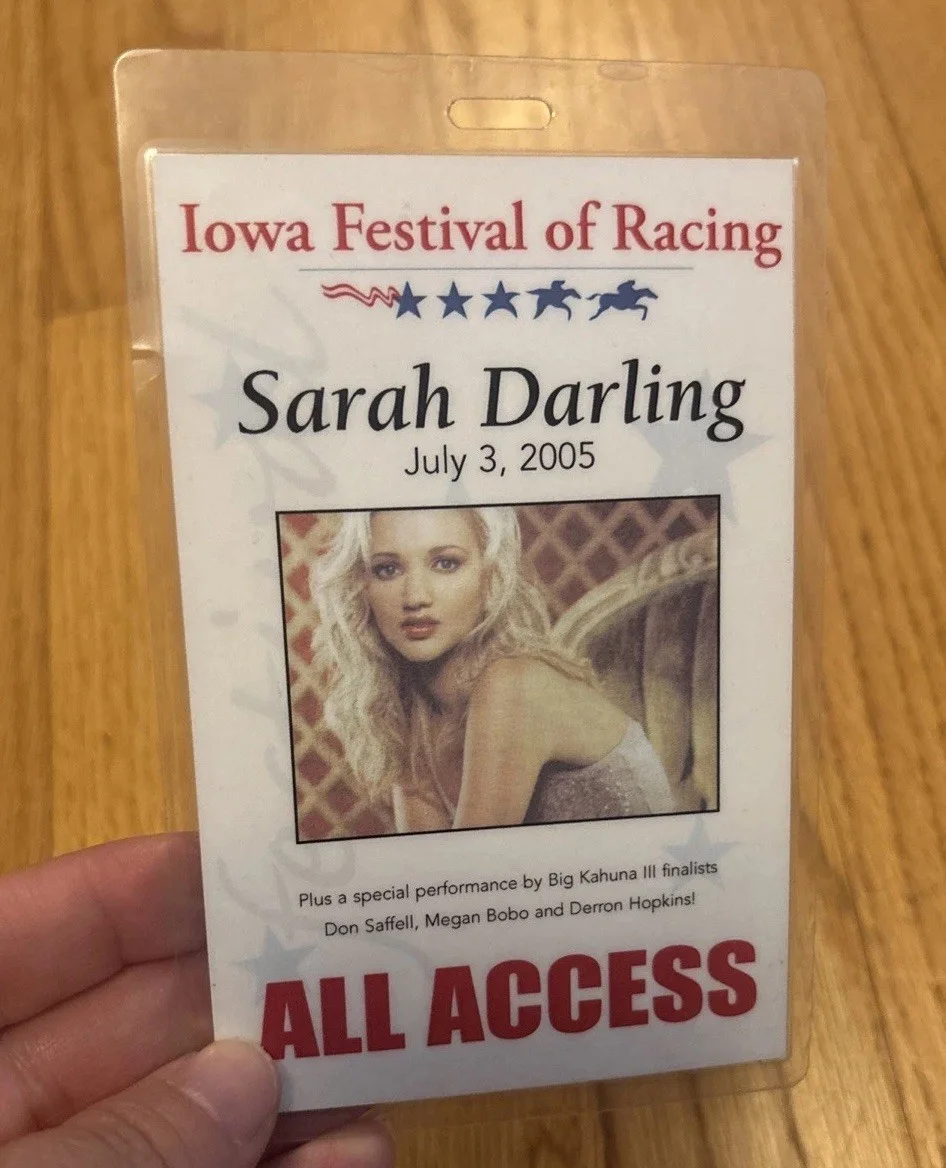 Sarah Darling All Access Pass Concert Prairie Meadows Altoona Iowa 2005 Rare, изображение 2