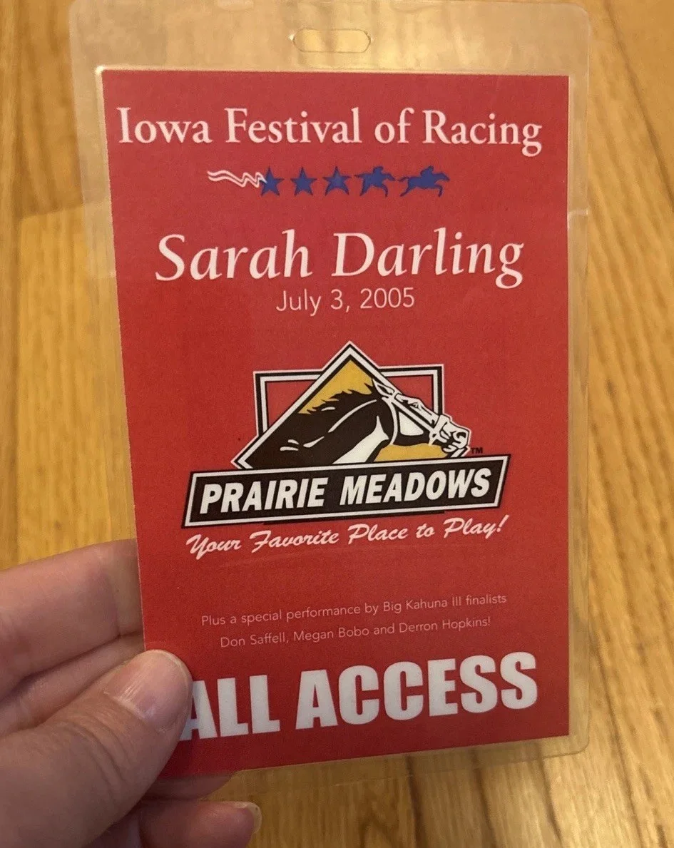 Sarah Darling All Access Pass Concert Prairie Meadows Altoona Iowa 2005 Rare, изображение 3