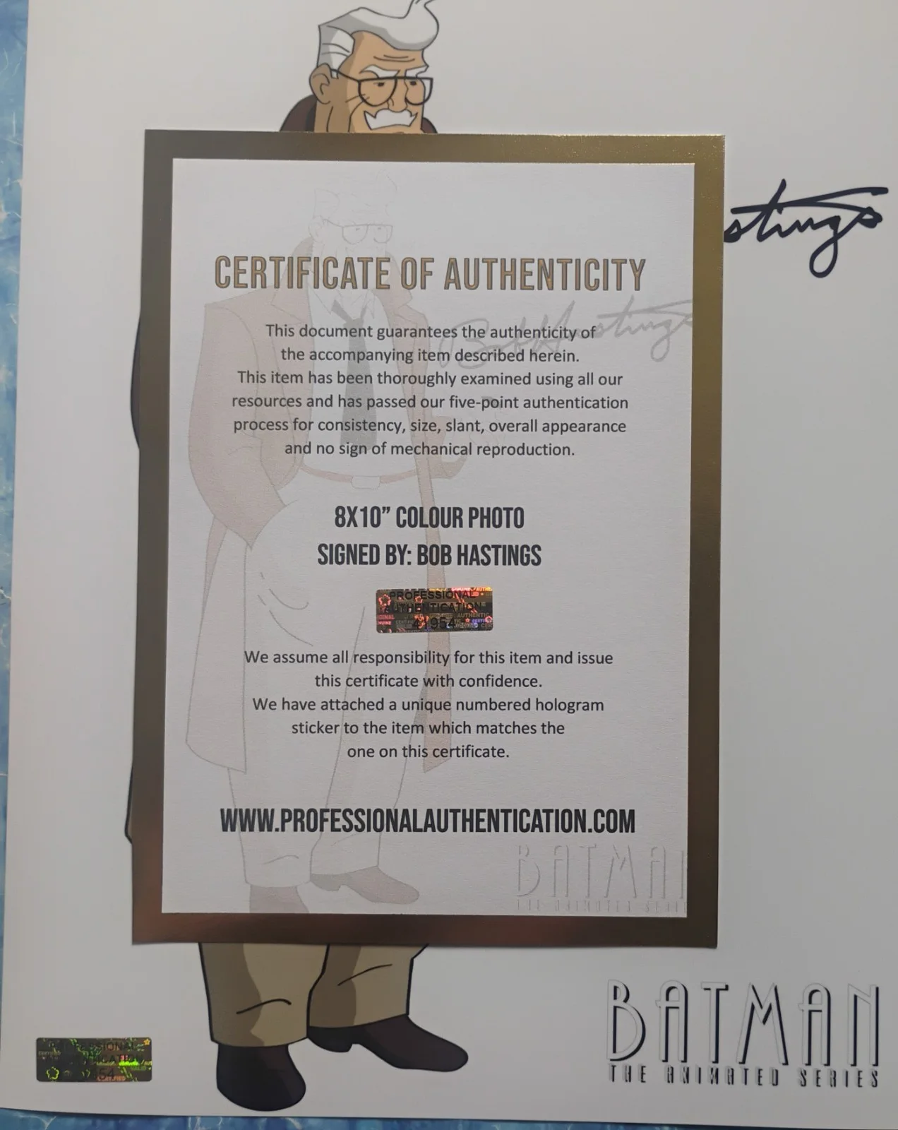 Bob Hastings Hand Signed 8x10 Photo COA Batman Animated Series NO US TARIFFS, изображение 4