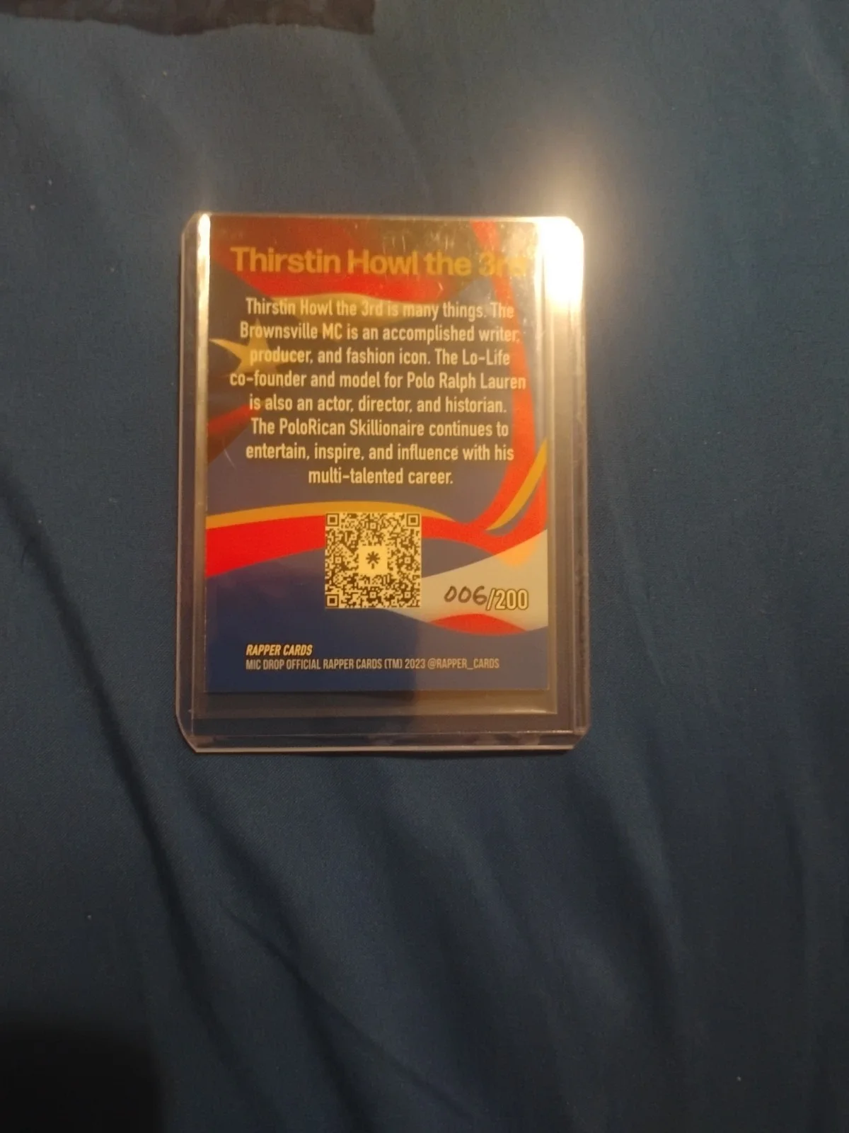 Thirstin Howl the 3rd Signed Rapper Card, image 2