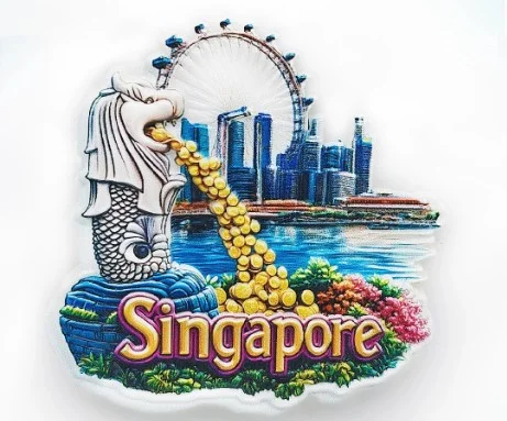 Singapore Merlion Refrigerator With 3D Magnetic Stickers As Travel Souvenirs, изображение 2