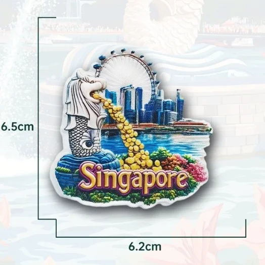 Singapore Merlion Refrigerator With 3D Magnetic Stickers As Travel Souvenirs, изображение 3