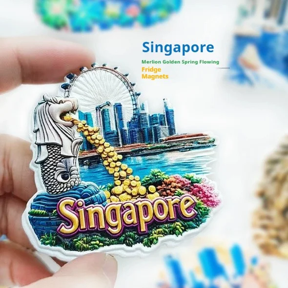 Singapore Merlion Refrigerator With 3D Magnetic Stickers As Travel Souvenirs, изображение 4