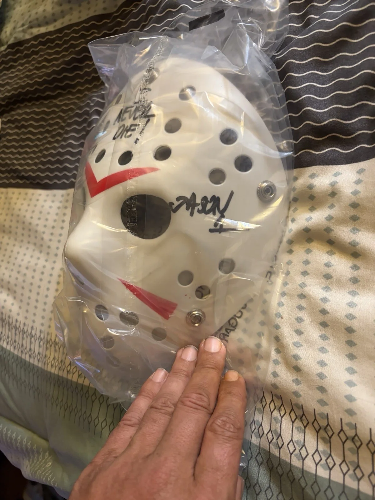 Ari Lehman signed Hockey Mask. Beckett Witnessed. Make Me An Offer!!!, изображение 3