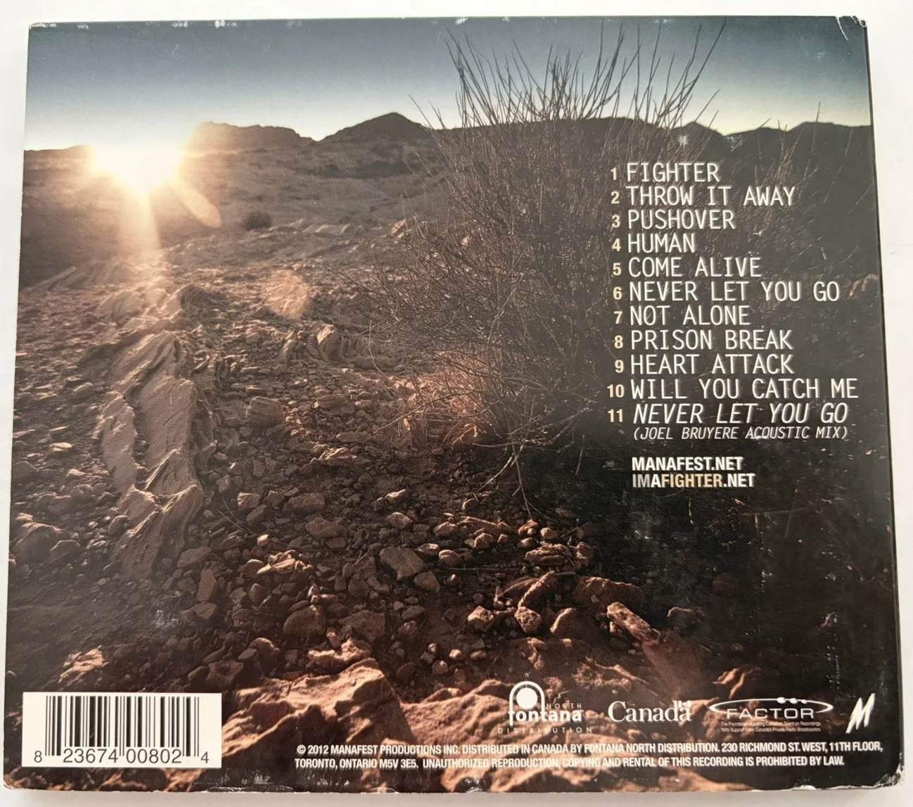 Manafest Fighter CD 2012 Signed Autographed BEC Records Christopher Greenwood VG, image 2