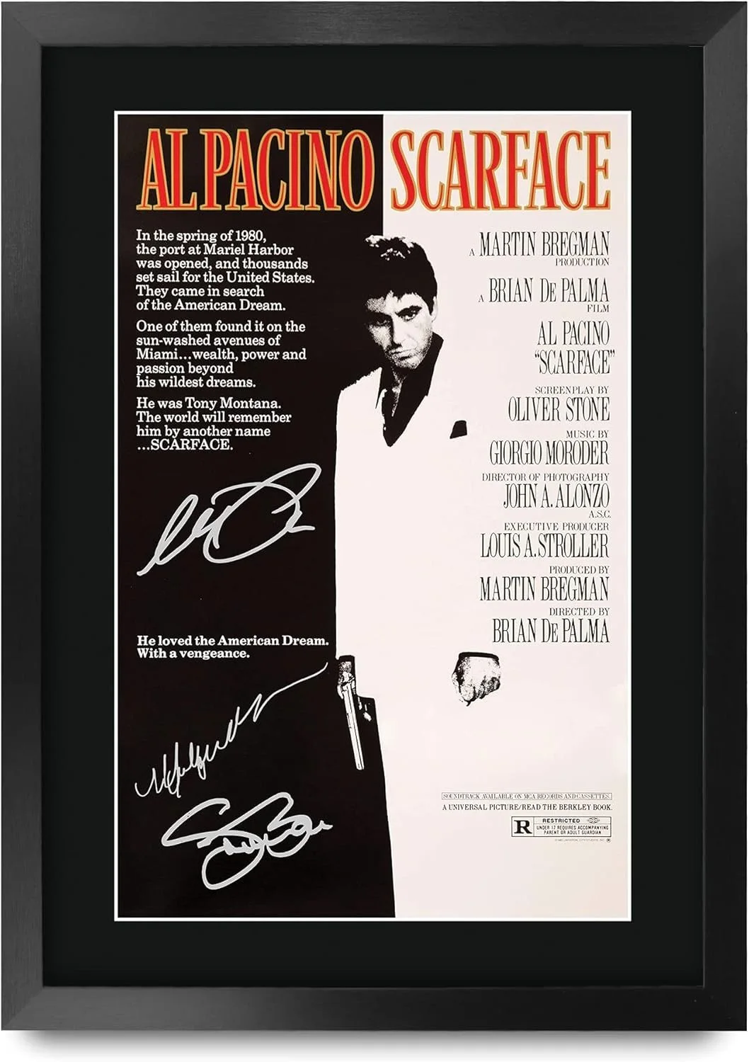 Scarface Movie Poster Framed 16x12 Al Pacino Signed Gift Print, image 3
