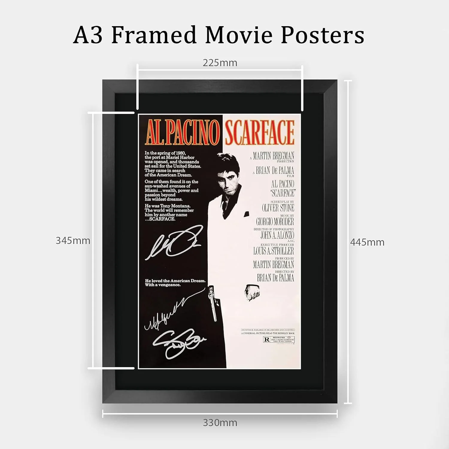 Scarface Movie Poster Framed 16x12 Al Pacino Signed Gift Print, image 4