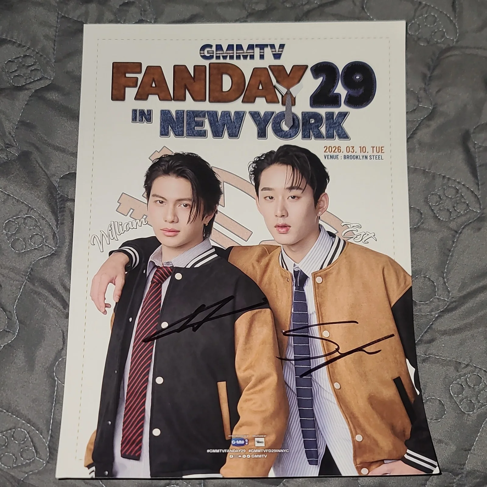 GMMTV FANDAY 29 in New York Autographed Signed Original Photo WilliamEst, image 2