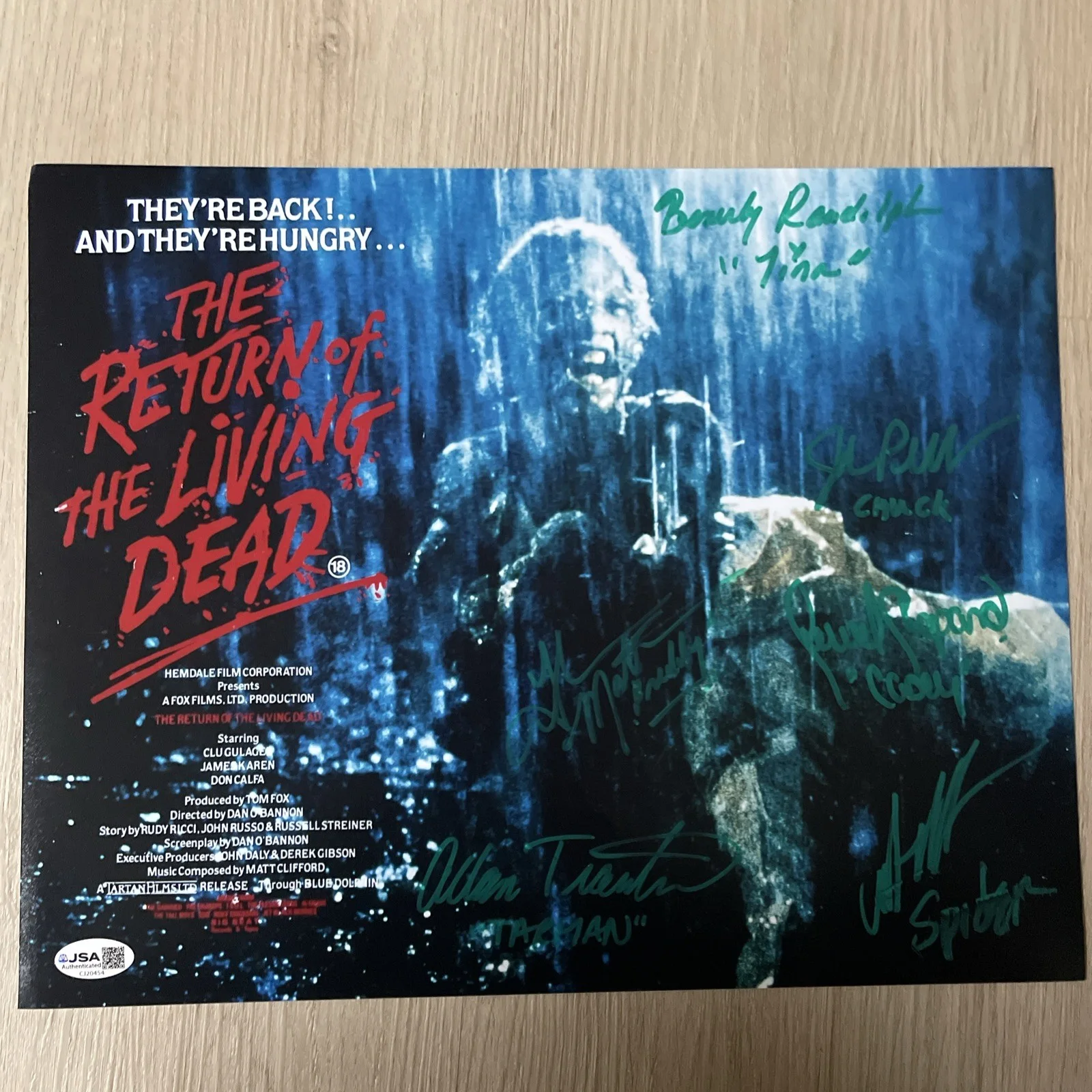 Return Of The Living Dead Cast Signed 11x14 JSA Authenticated, image 3