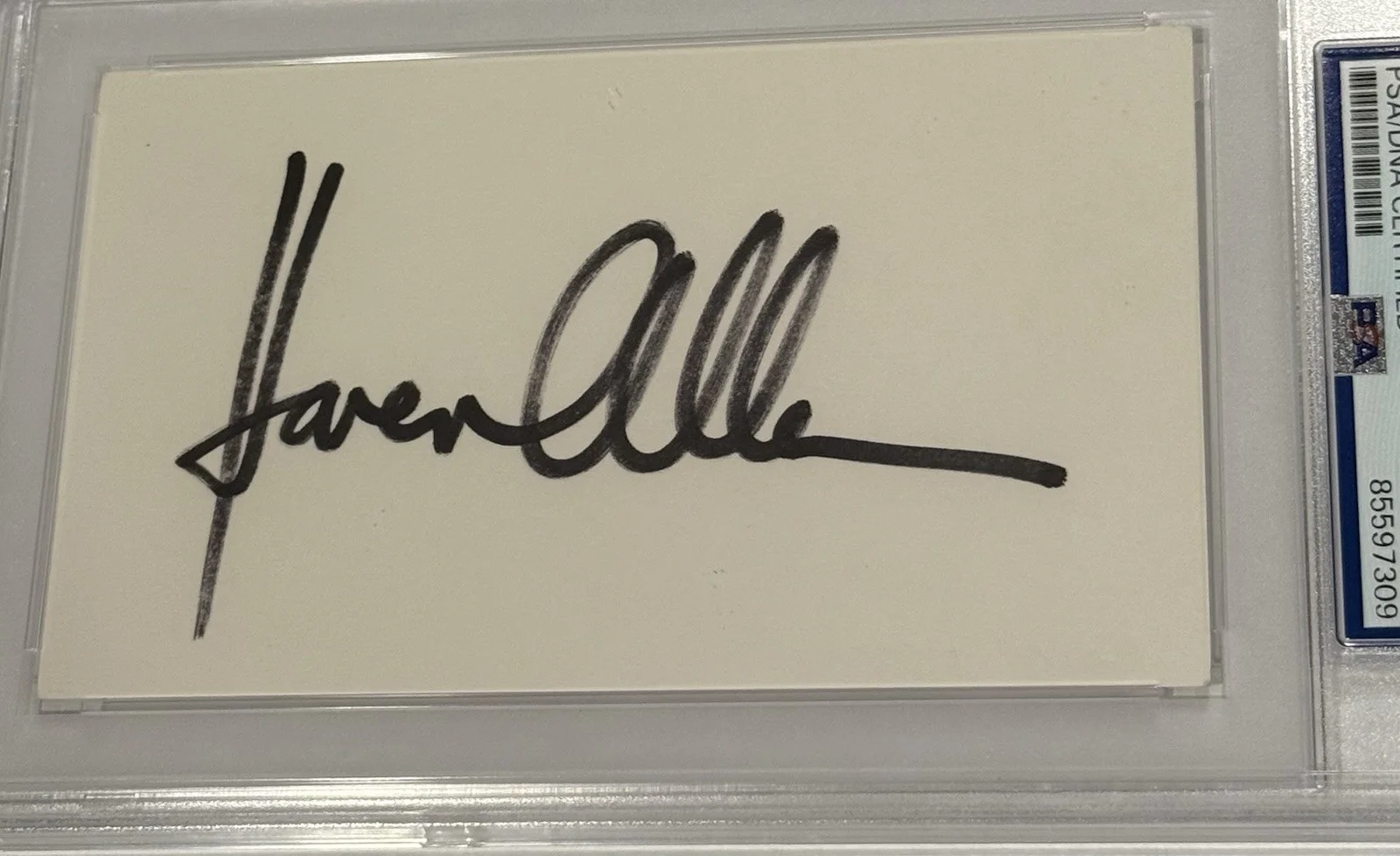 Karen Allen — Karen Allen Signed Index Card PSA Authentic Autograph Actress, image 2