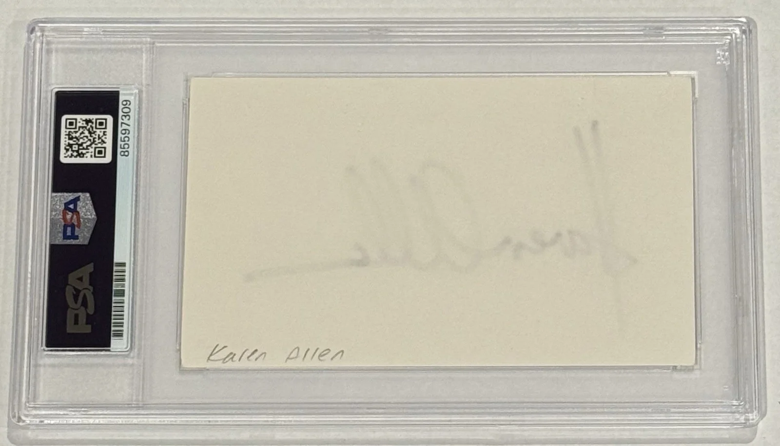 Karen Allen — Karen Allen Signed Index Card PSA Authentic Autograph Actress, image 3