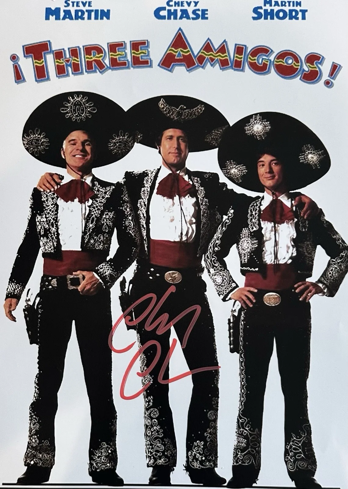 Chevy Chase — Chevy Chase Signed Autographed Three Amigos 11x17 Movie Poster Prime Time COA, изображение 2