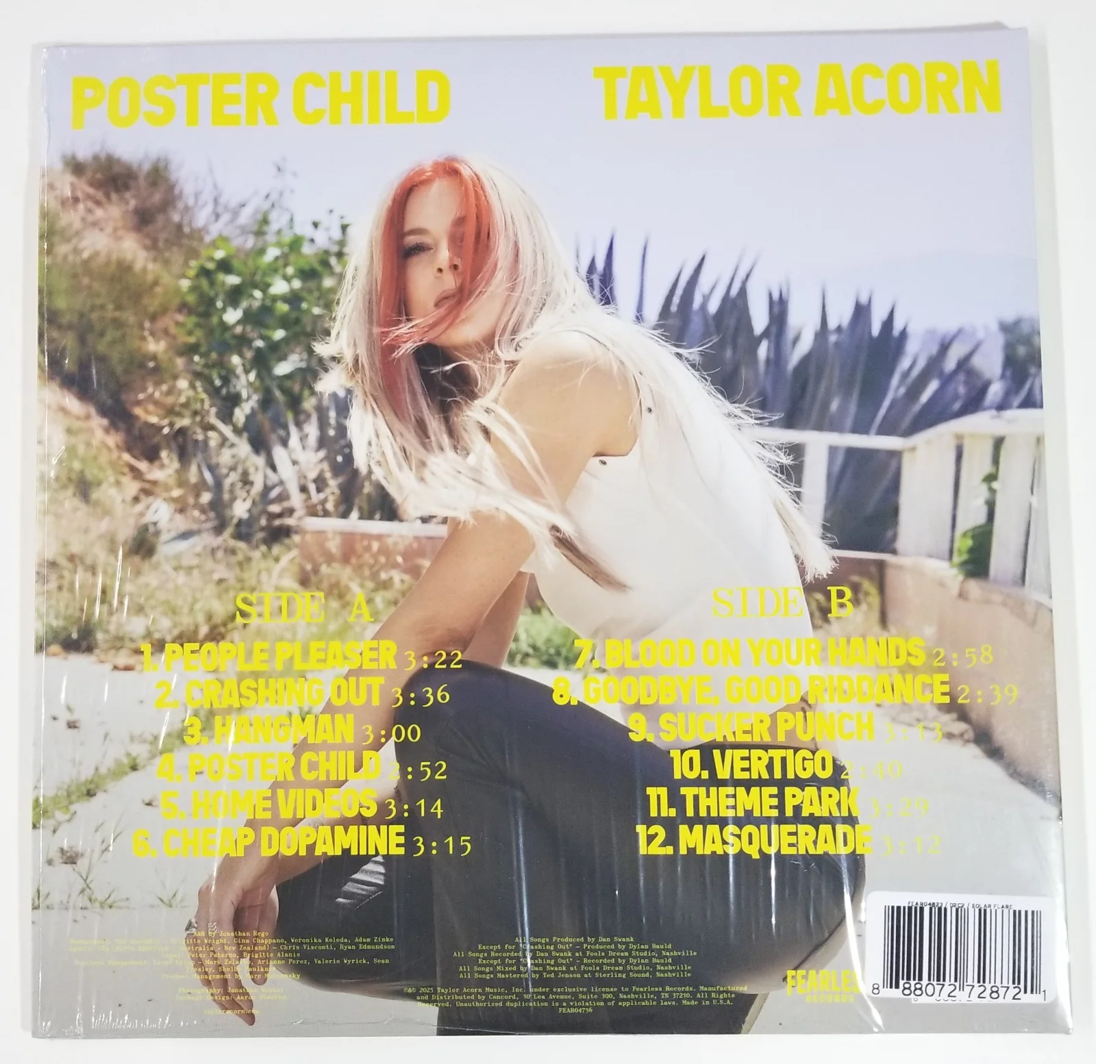 Taylor Acorn New Yellow Vinyl + REAL hand SIGNED poster insert #3 COA Autograph, изображение 4