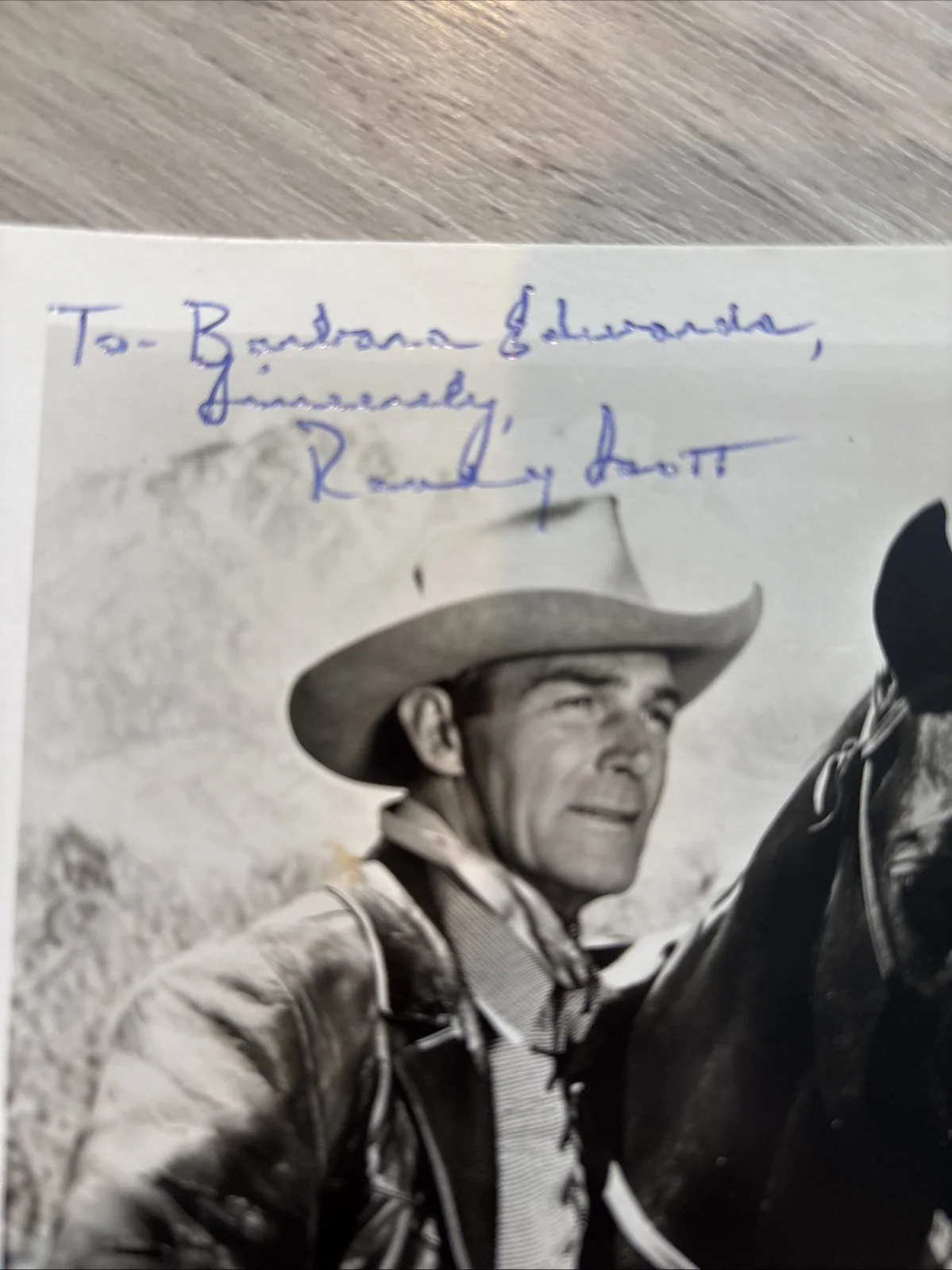 Randolph Scott — Randolph Scott Signed Autographed 5” X 7” Photo Ride The High Country Western, image 2