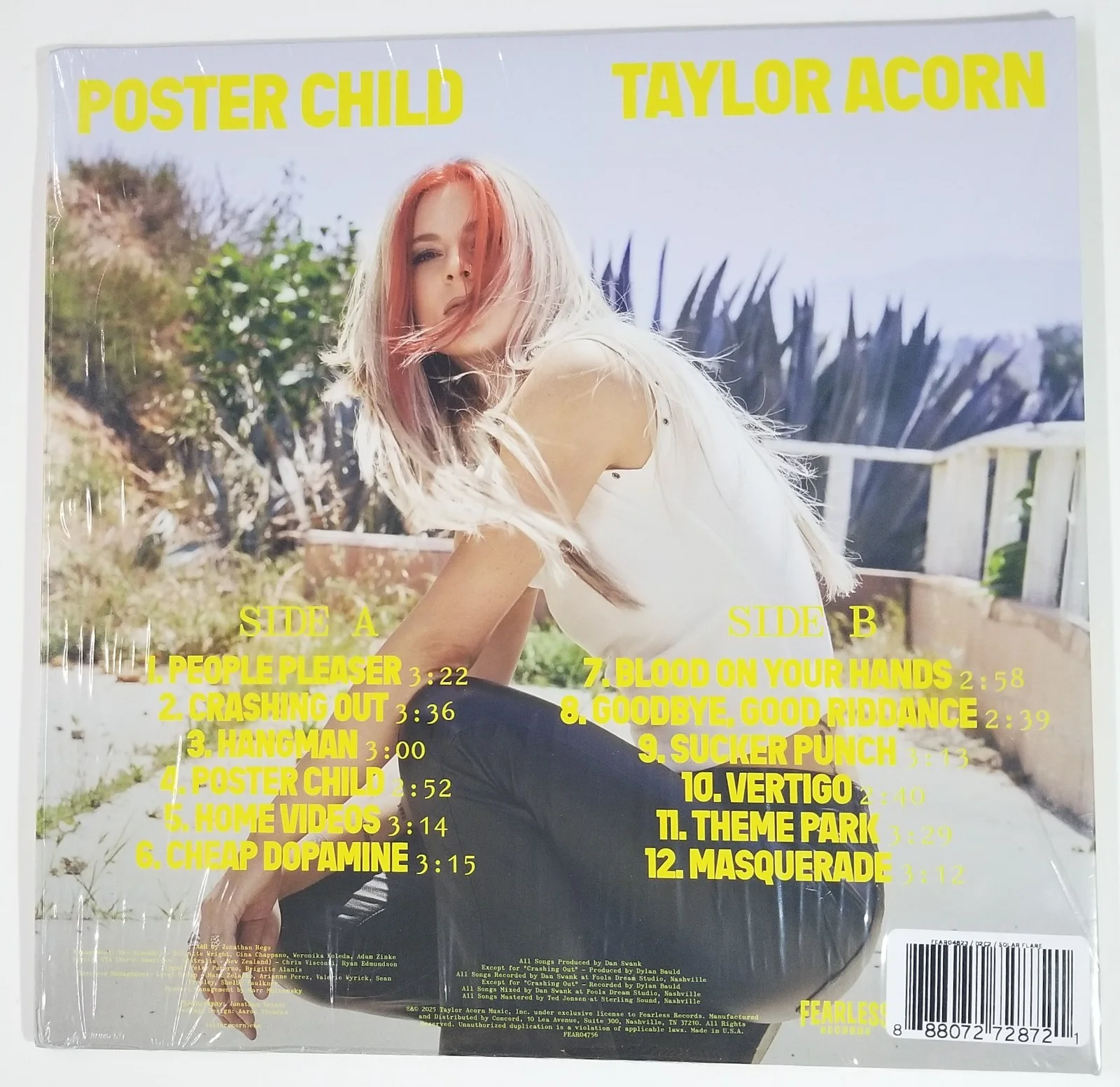 Taylor Acorn New Yellow Vinyl + REAL hand SIGNED poster insert #2 COA Autograph, изображение 4