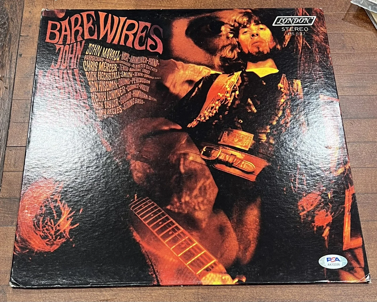 John Mayall and Mick Taylor Signed Bare Wires Album Vinyl LP PSA COA Autograph, image 4