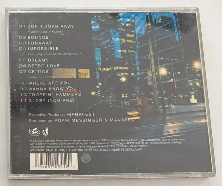 Manafest Glory CD 2006 Signed Autographed BEC Records Christopher Greenwood, image 2