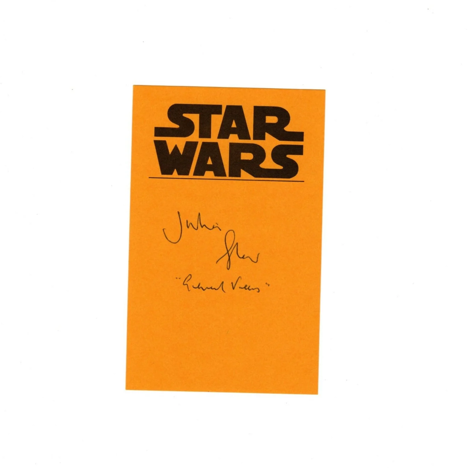 Julian Glover — STAR WARS Autograph JULIAN GLOVER General Veers Signed 3X5 Index Card w/ COA, изображение 2