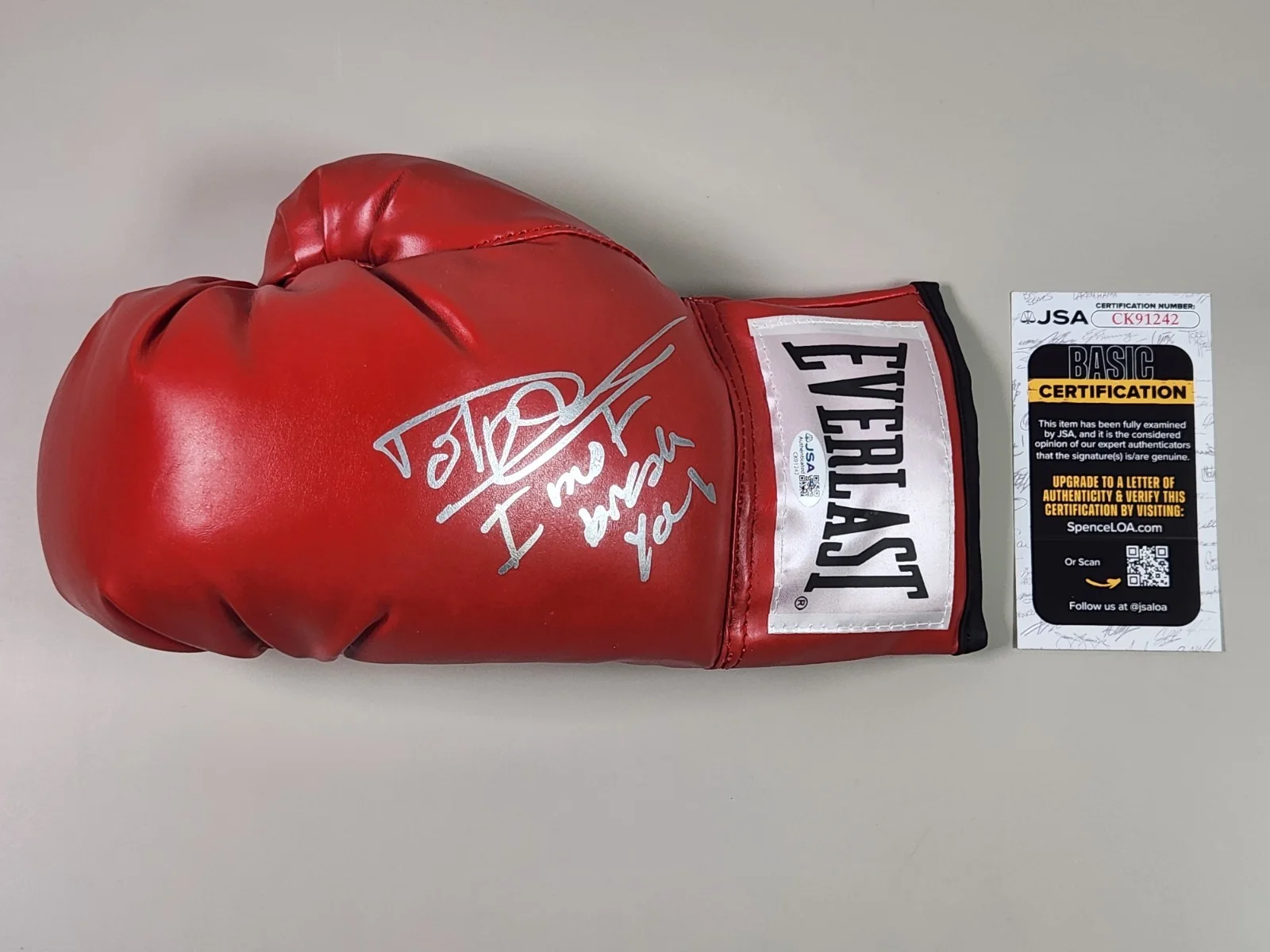 Dolph Lundgren — JSA Dolph Lundgren Signed Red Everlast Boxing Glove I Must Break You! Rocky IV B, изображение 2