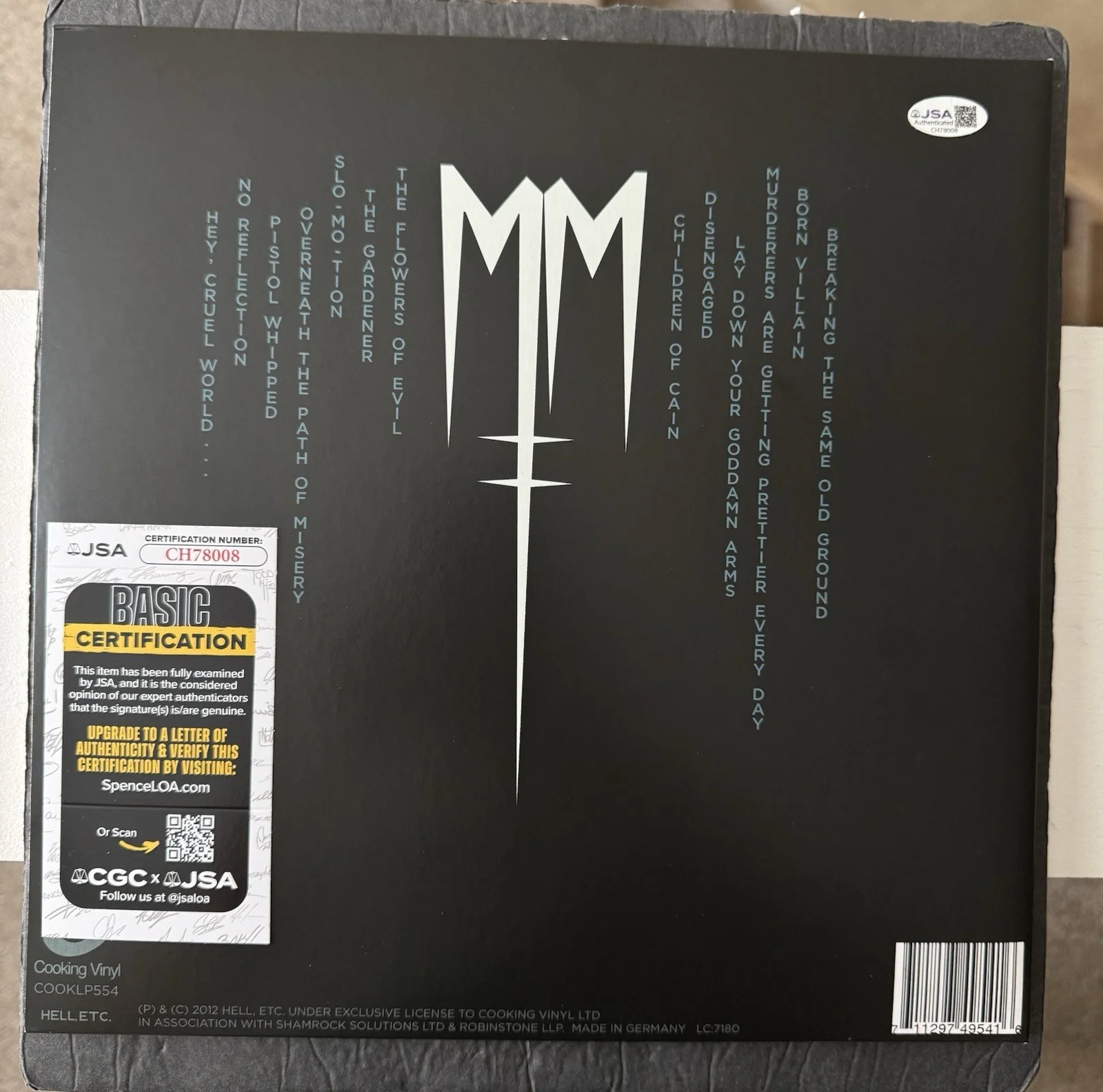 Marilyn Manson Signed Vinyl Born Villain Album JSA COA Autograph Record, изображение 3