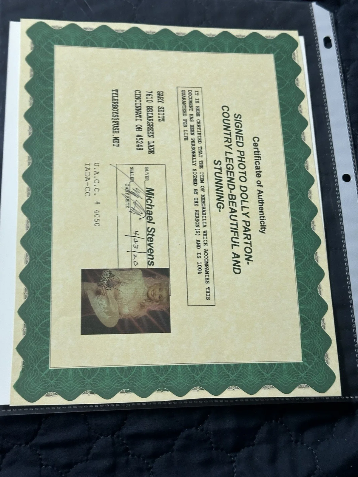 DOLLY PARTON Autographed Hand Signed Photo COA young early sexy, image 2